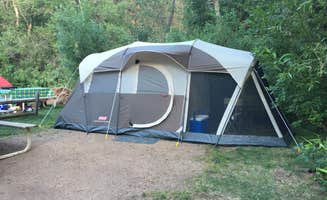 Tess E.'s photo of tent camping at Lone Duck Campground and Cabins near PSICC
