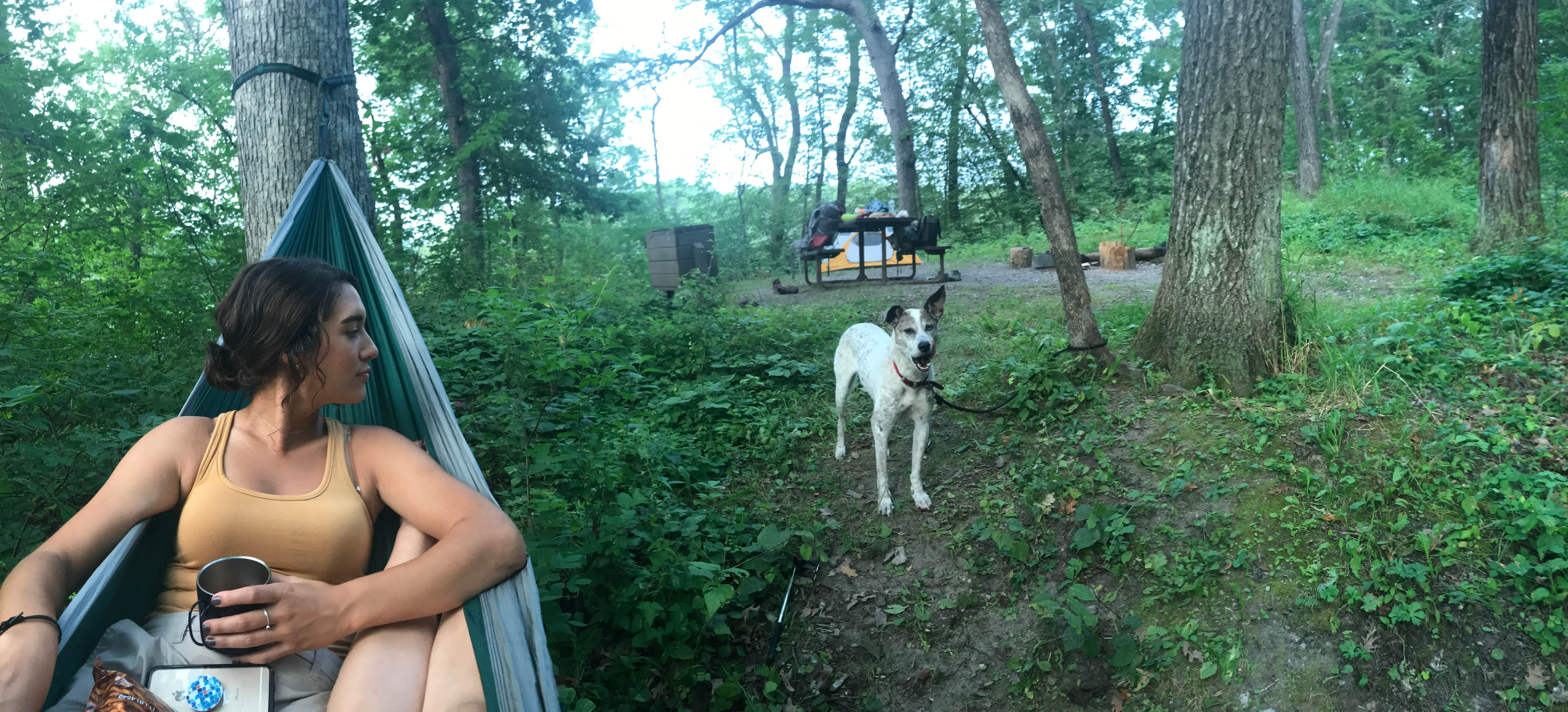 Bri M.'s photo of camping with pets at Lake Maria State Park Campground near Chaska, MN