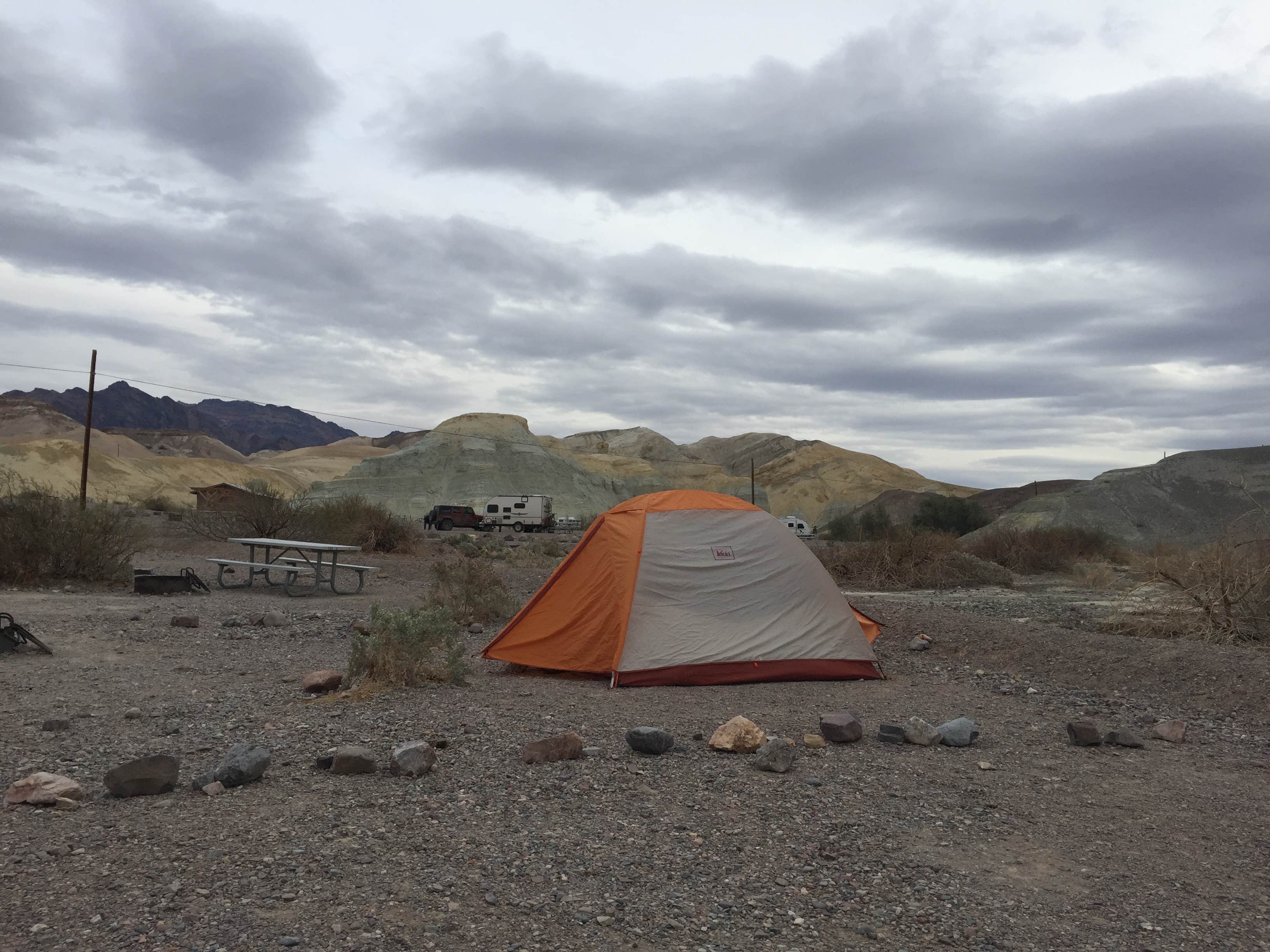 rocks to separate campsites