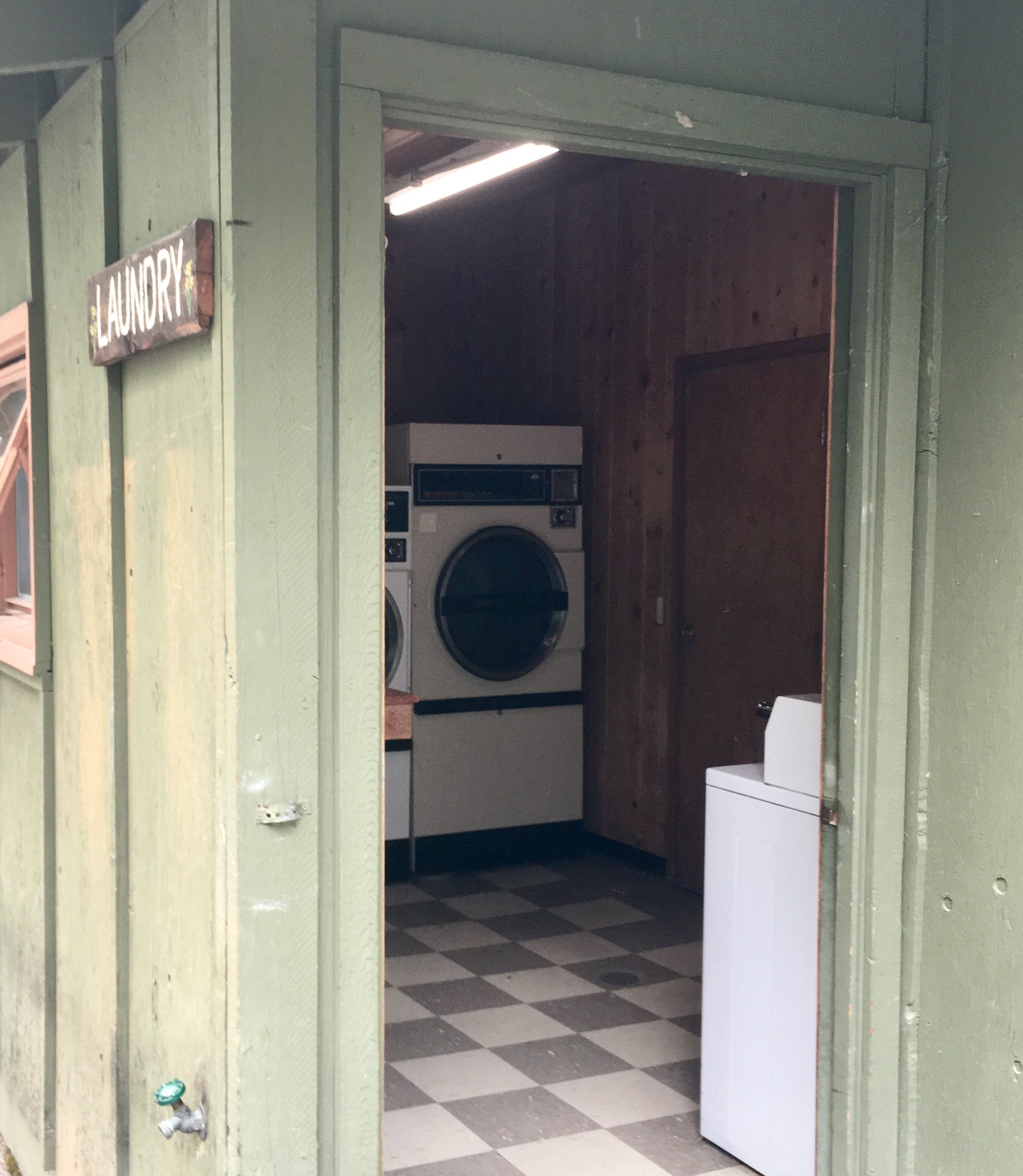 Laundry facilities near the washrooms