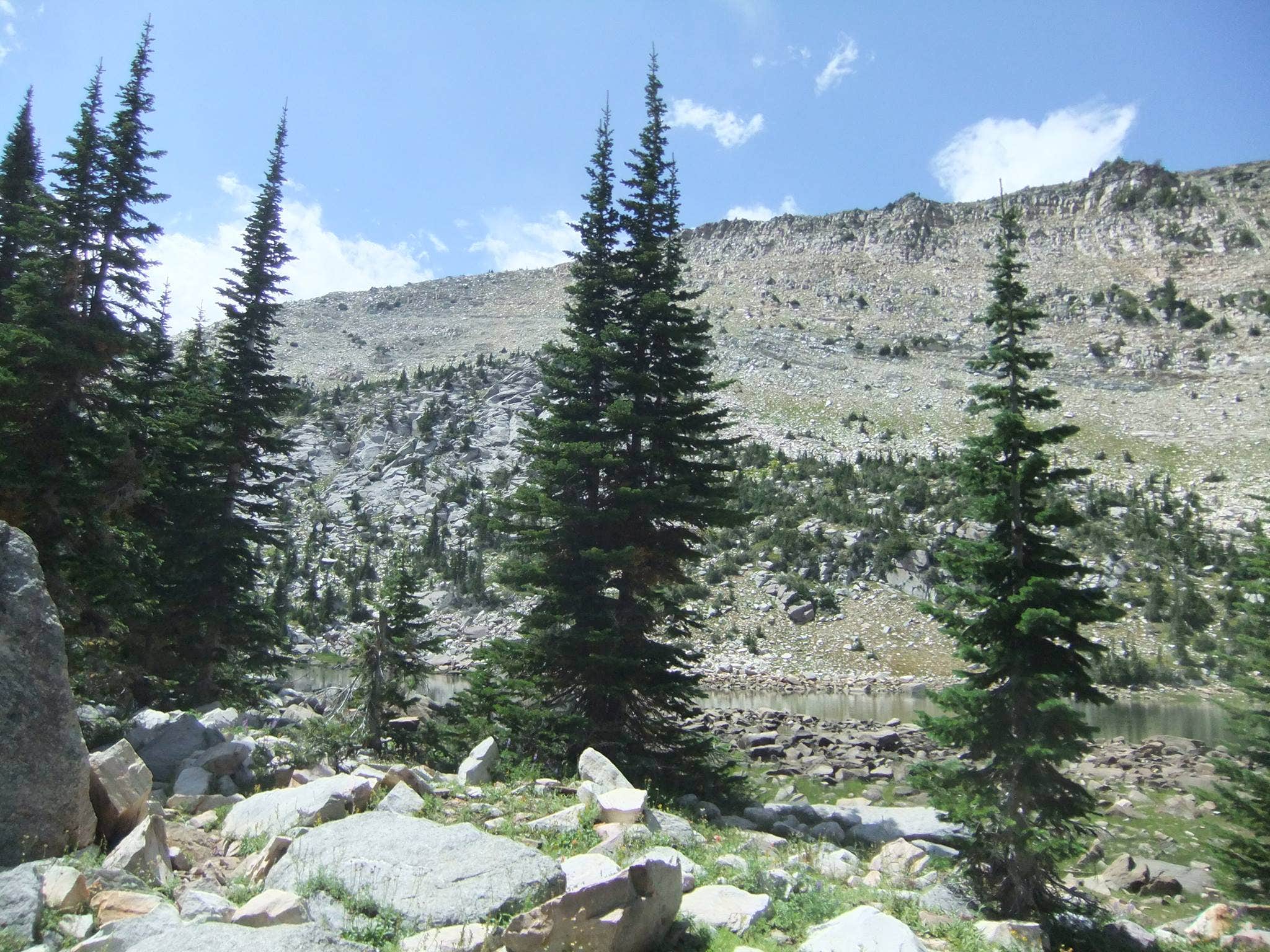 Rocky cliff edges...you can hike along that up there. Good luck! Have fun! Be safe!