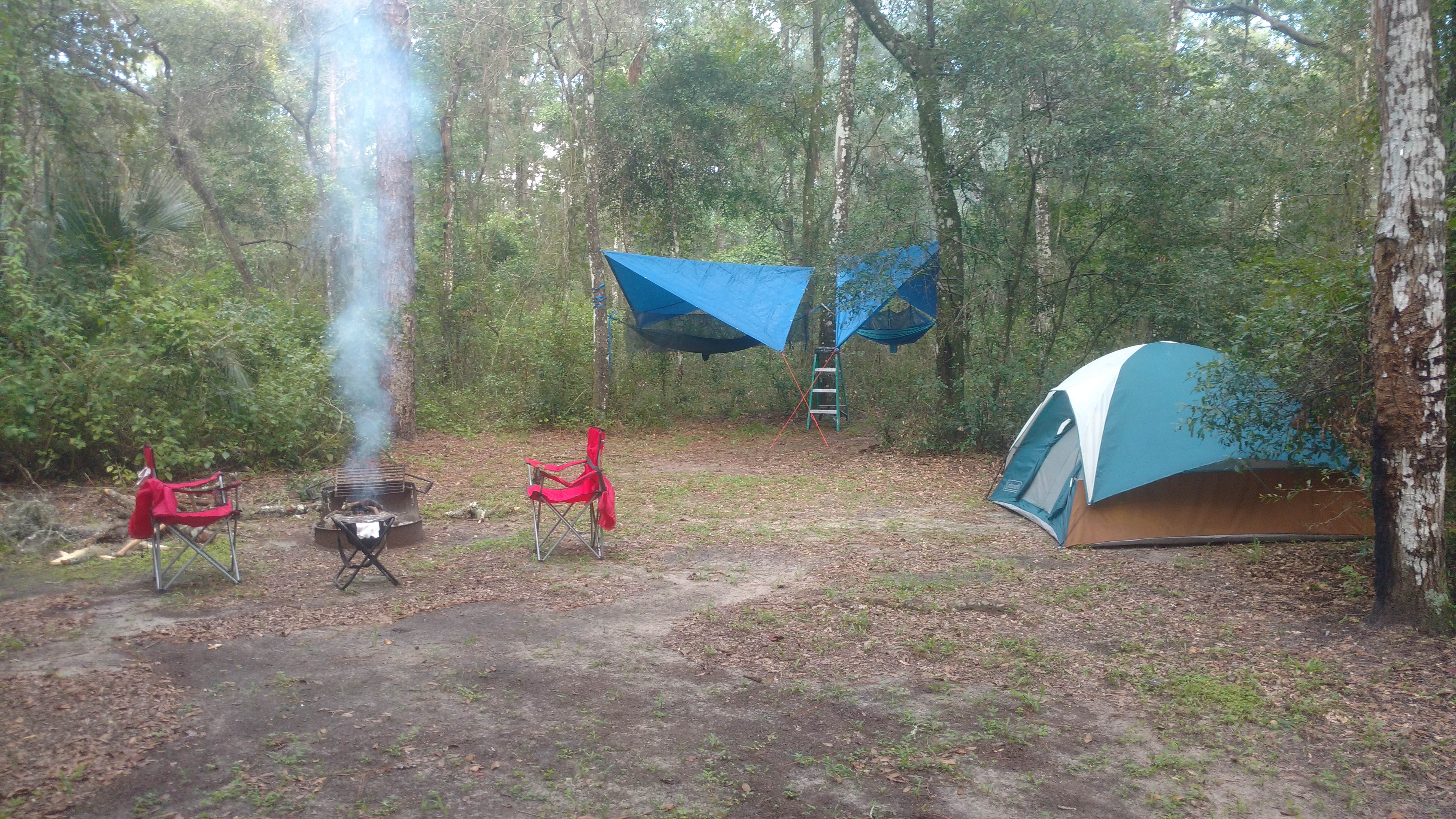 Kim S.'s photo of tent camping at Crooked River Campground — Withlacoochee State Forest near Lake Panasoffkee, FL