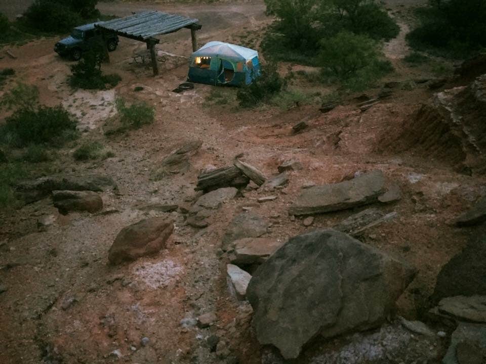 Tina H.'s photo of tent camping at Fortress Cliff Primitive — Palo Duro Canyon State Park in Texas