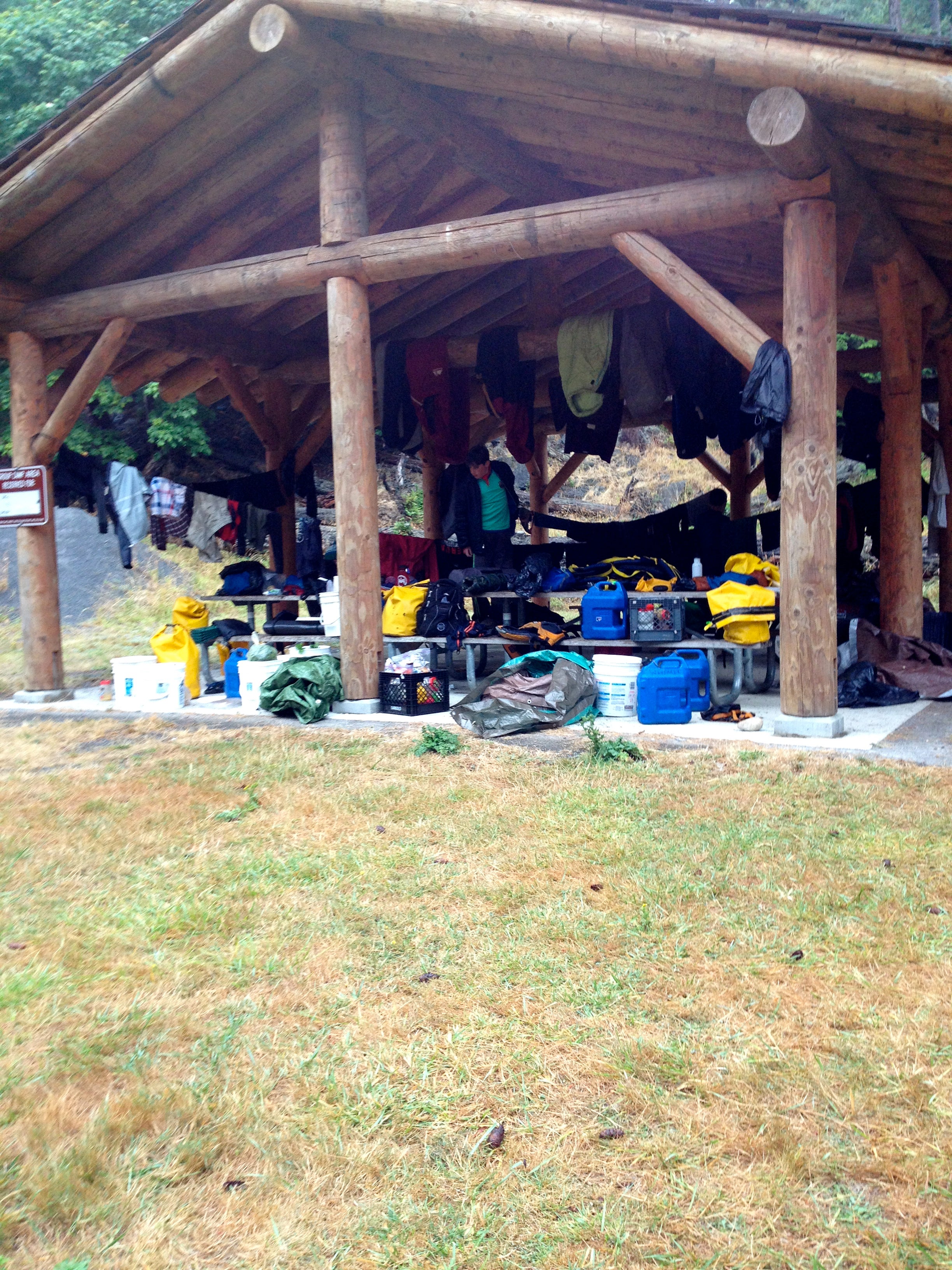 Northern picnic shelter- great for drying wet equipment on a rainy day