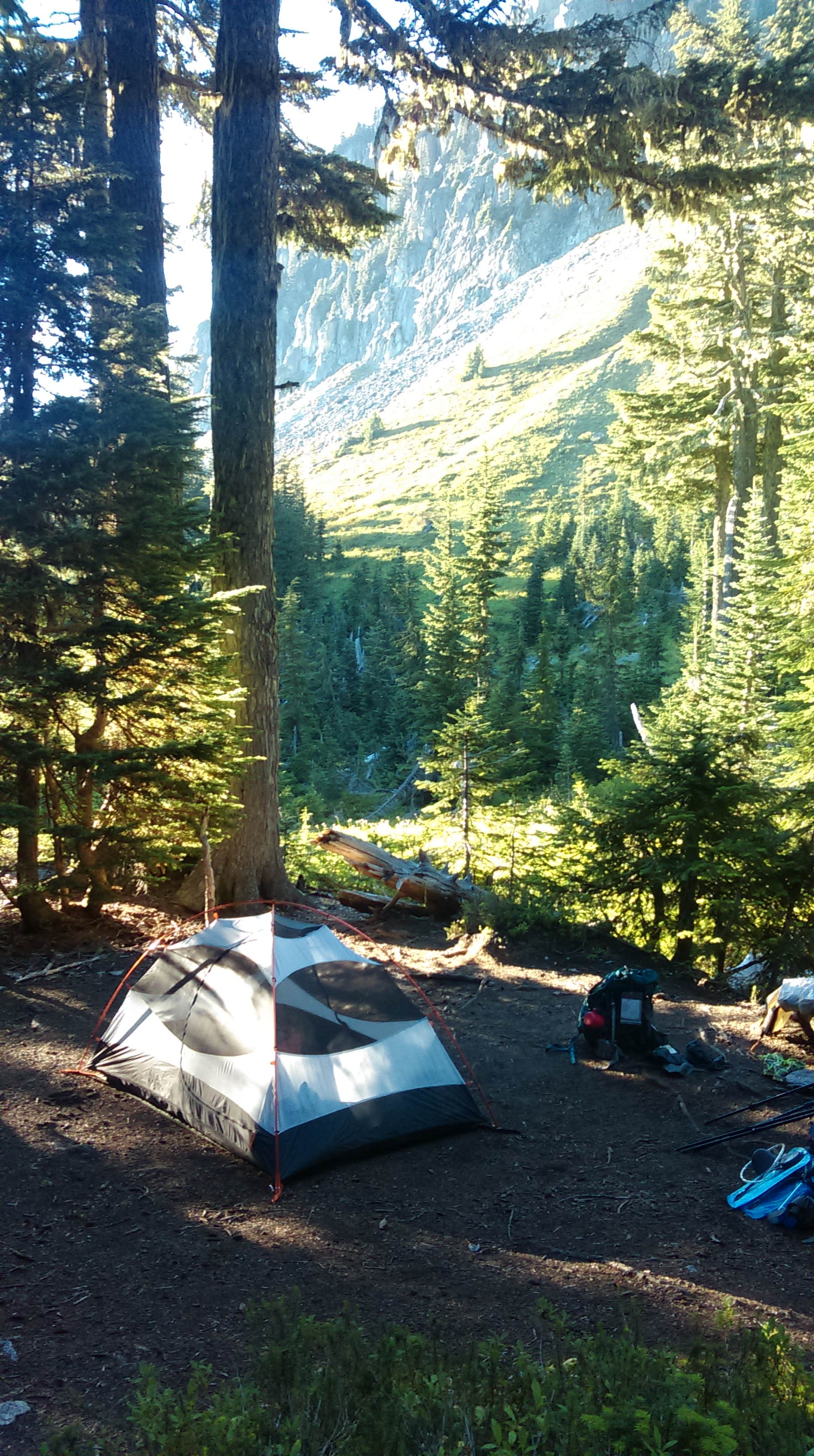 Danielle S.'s photo of tent camping at Yellowstone Cliffs Camp — Mount Rainier National Park near Lake Tapps, WA