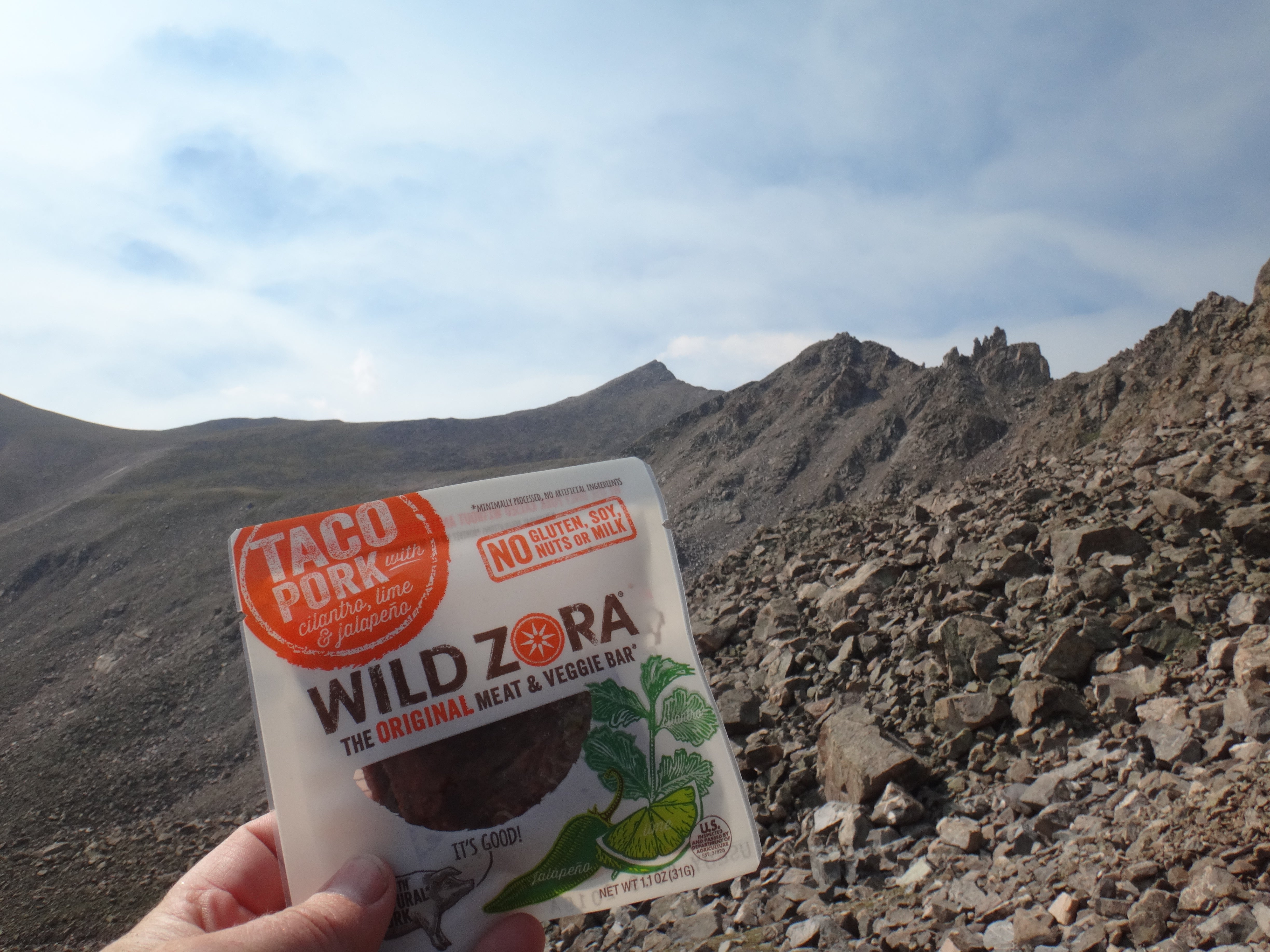 Difference between success and failure when trying to summit can be how you fuel your body.  I used the Wild Zora meat/veggie bars on the way to the top!