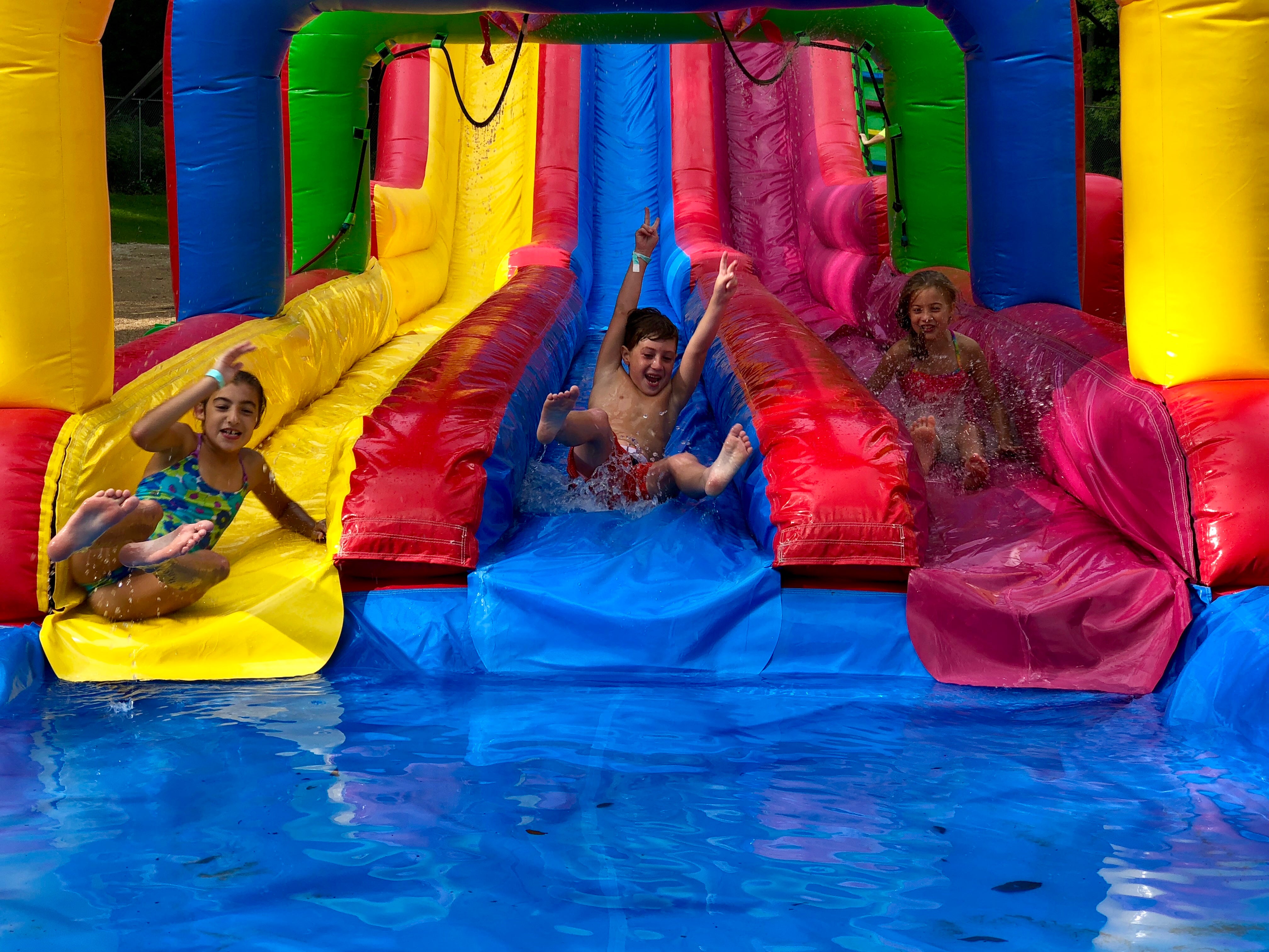 This inflatable water slide is the kids favorite thing to do. 