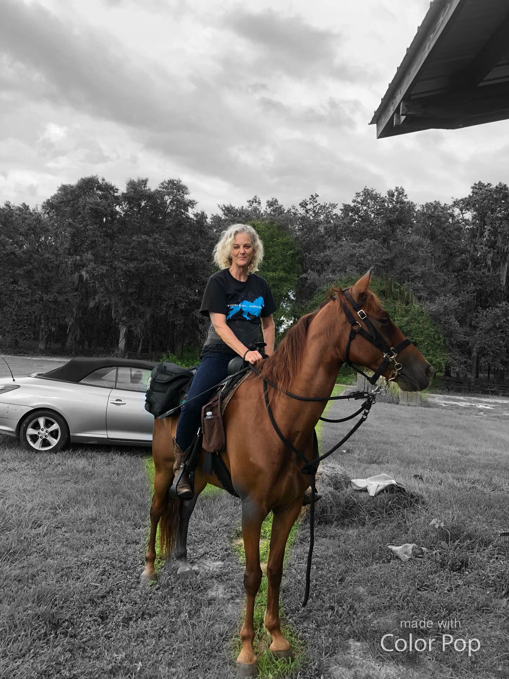 Outside the horse stalls