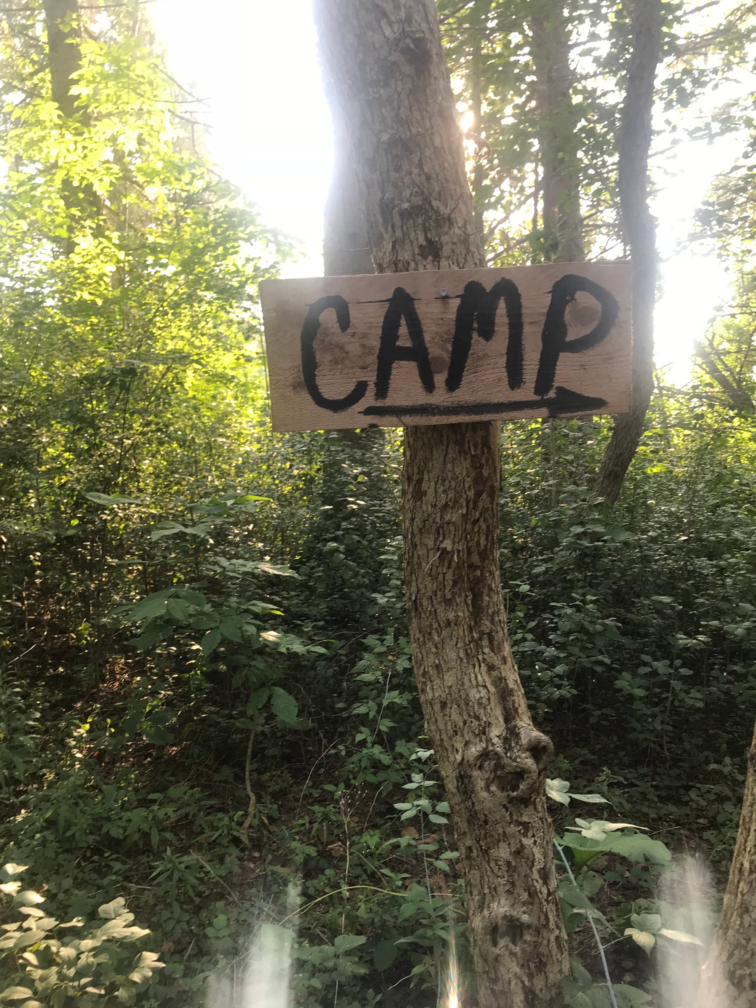 Sign to camp