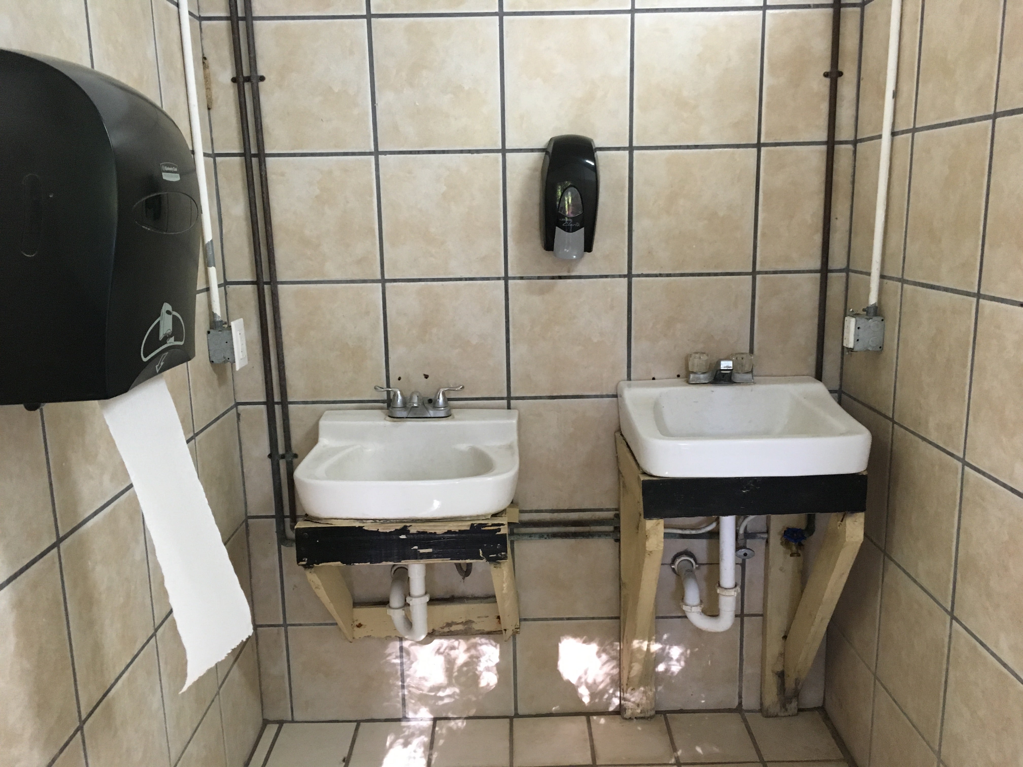 Restrooms with sinks