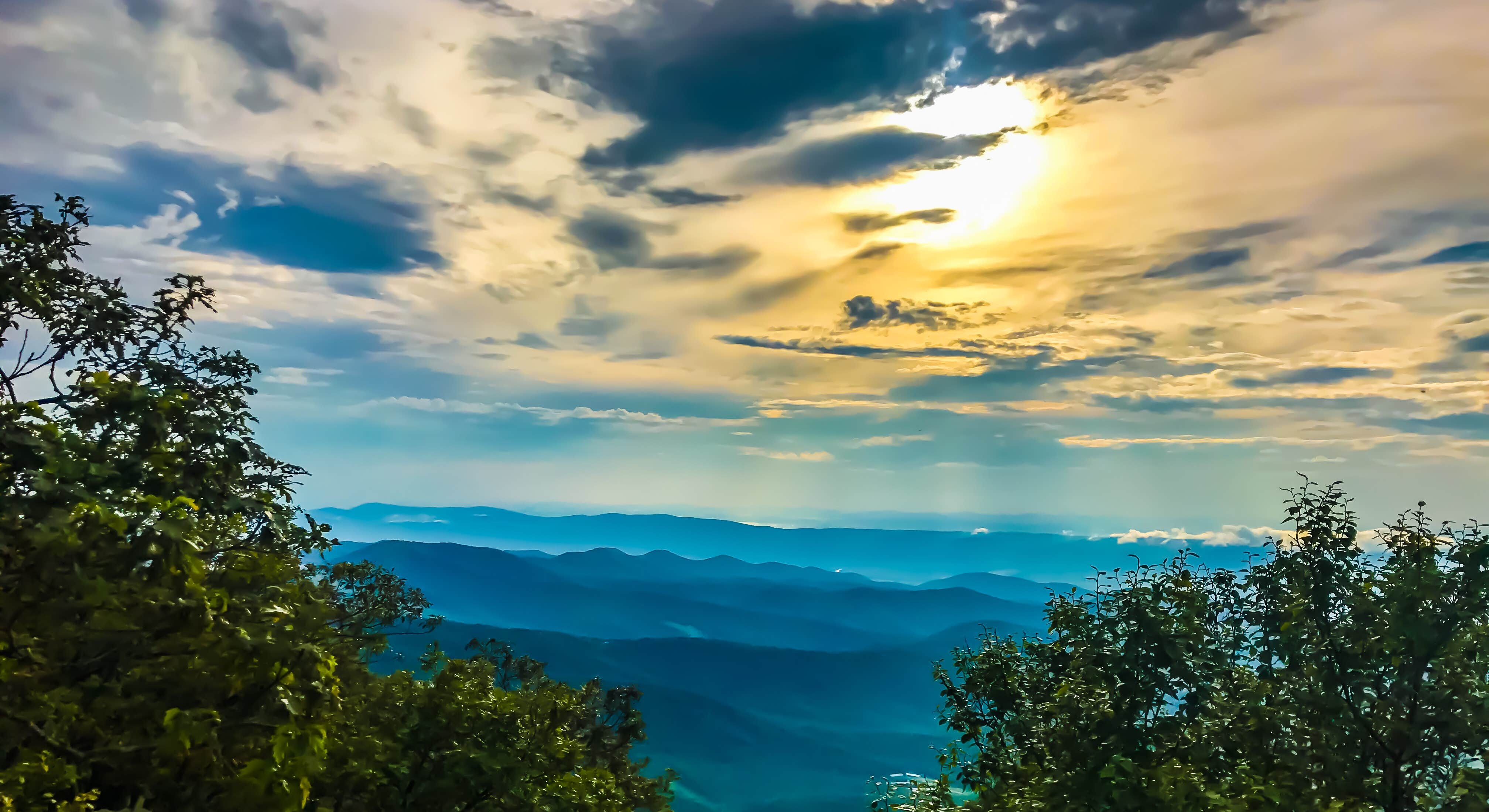 Mountains Scenic View Near Big Meadows Campground in Shenandoah National Park