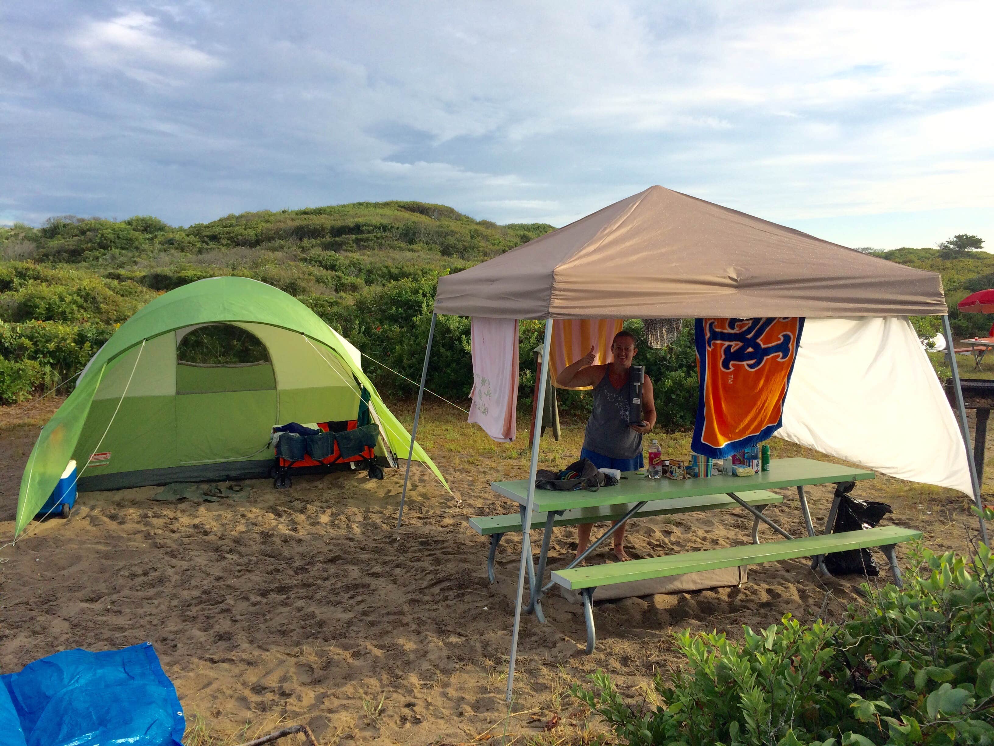 Rosie R.'s photo of tent camping at Watch Hill Fire Island Campground — Fire Island National Seashore near Shelter Island, NY