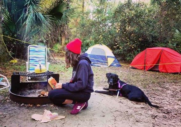 Jennifer T.'s photo of camping with pets at Juniper Springs Rec Area - Tropical Camp Area near Ocala National Forest