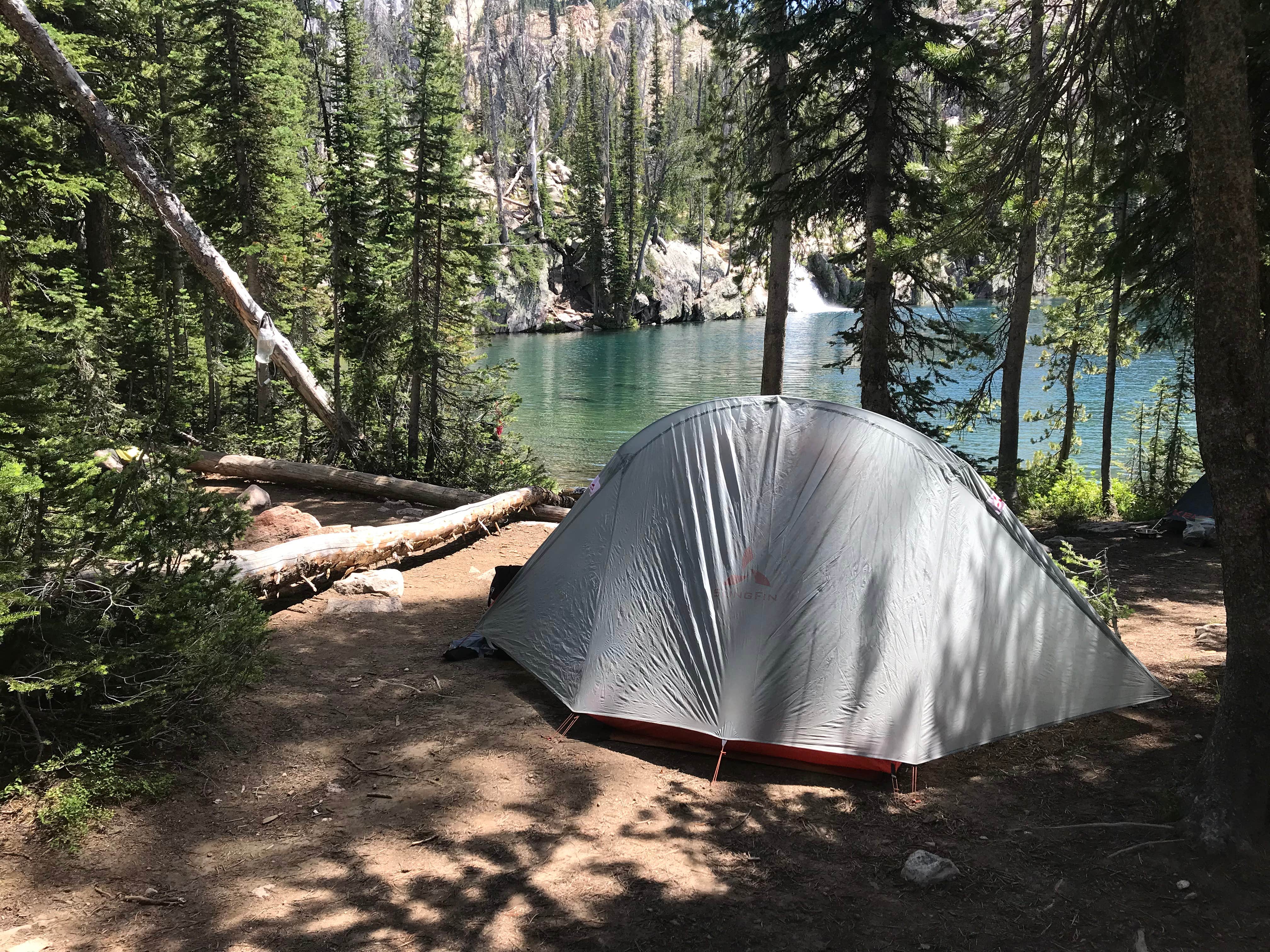 Amy C.'s photo of a dispersed camping area at Middle Cramer Lake Dispersed near Corral, ID