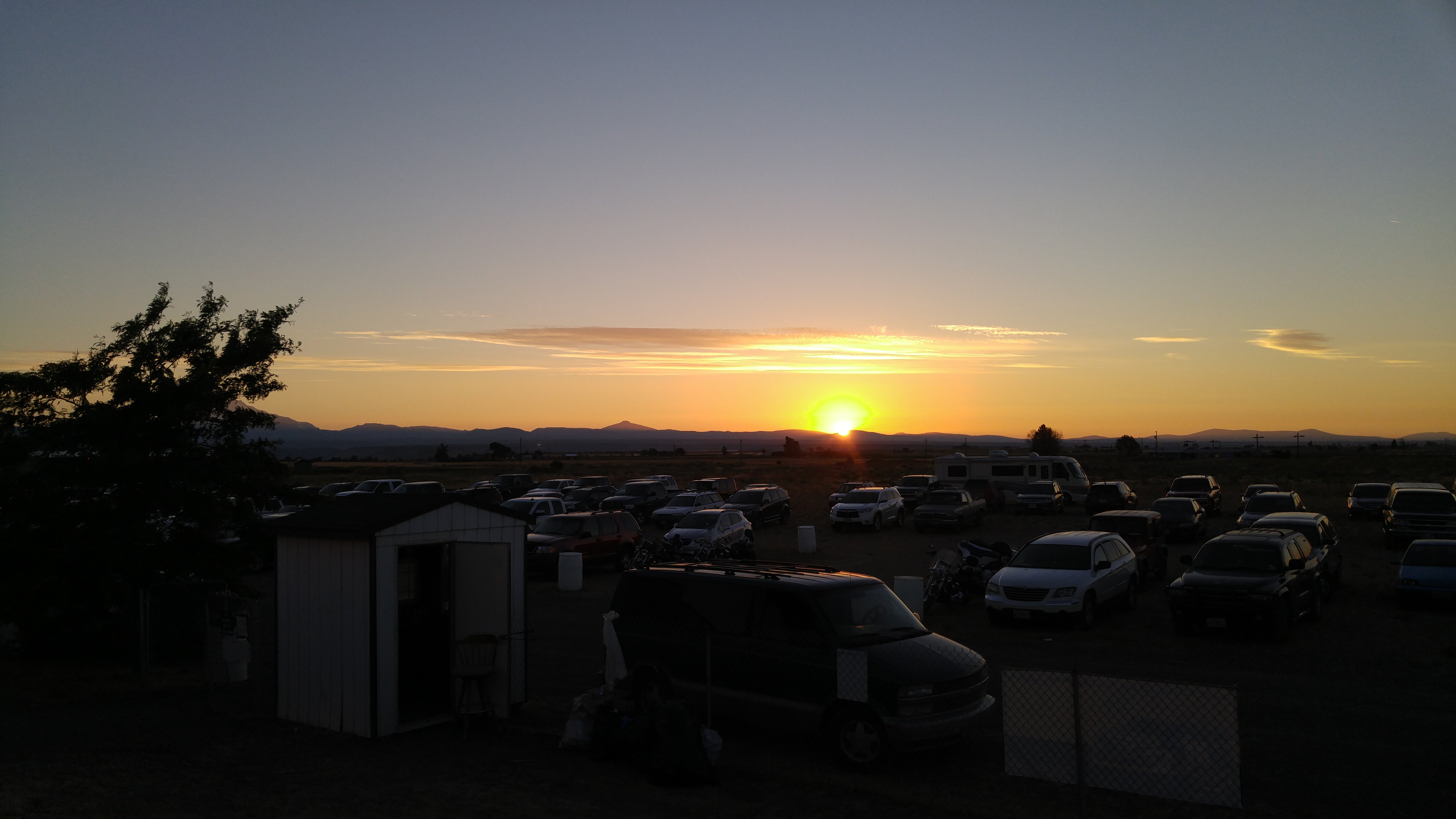 Amazing sunset. Parking lot and where you can camp overnight