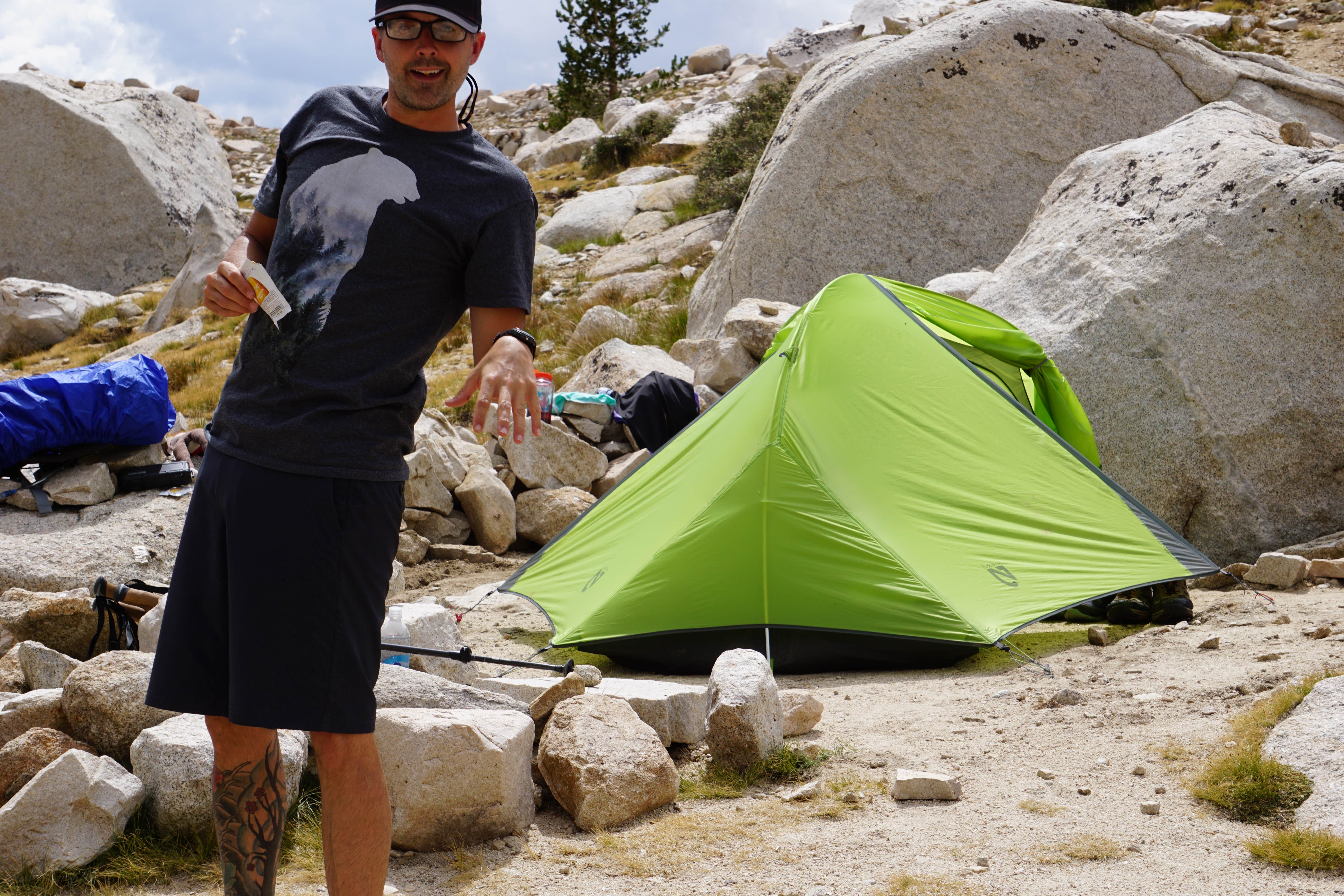 Brittany N.'s photo of tent camping at Guitar Lake Backcountry — Sequoia National Park near Independence, CA