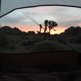 Sunset view from inside your tent