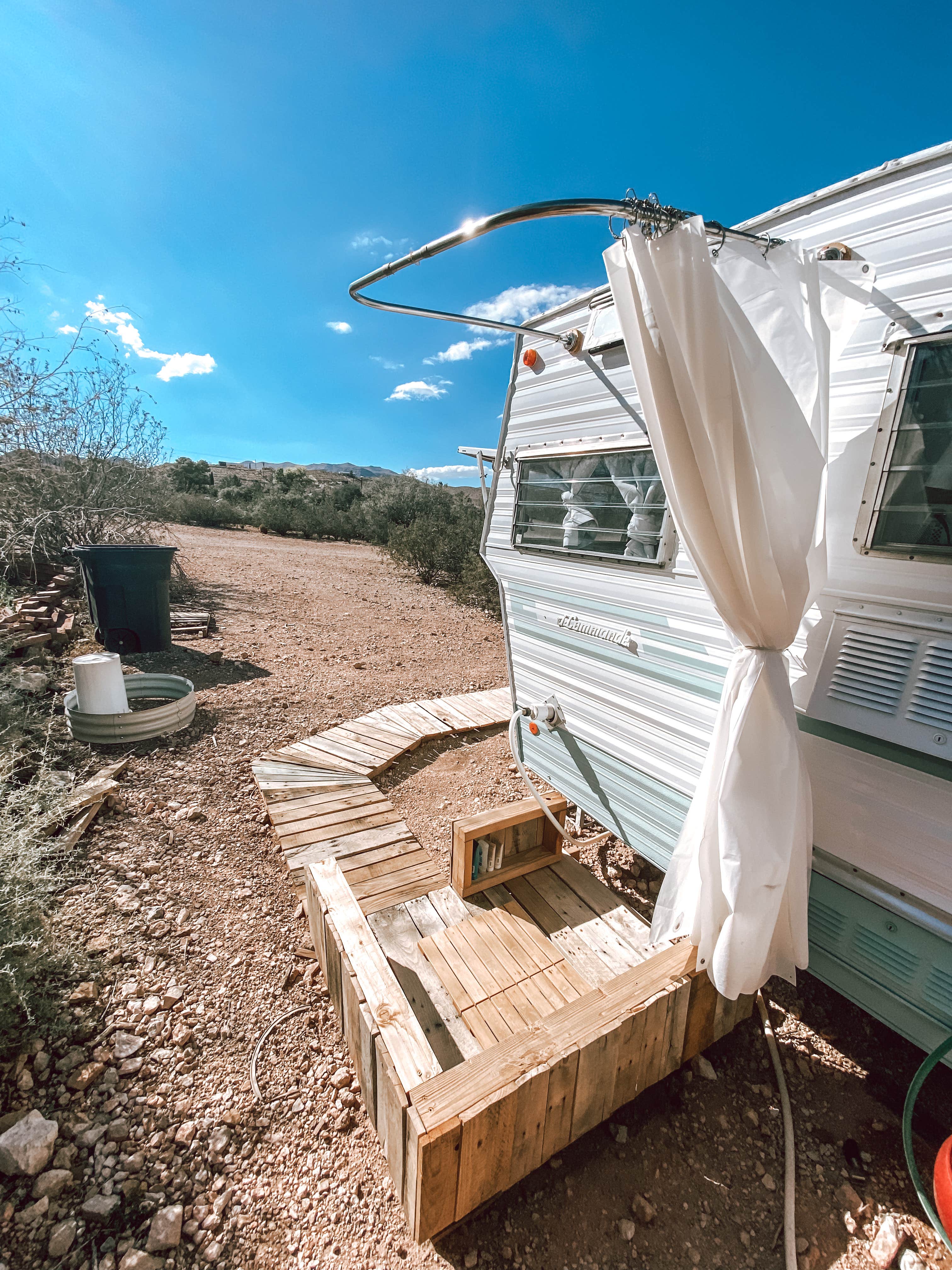 Camper-submitted photo at Retro Camper with Desert Mountain View near Willow Beach, AZ