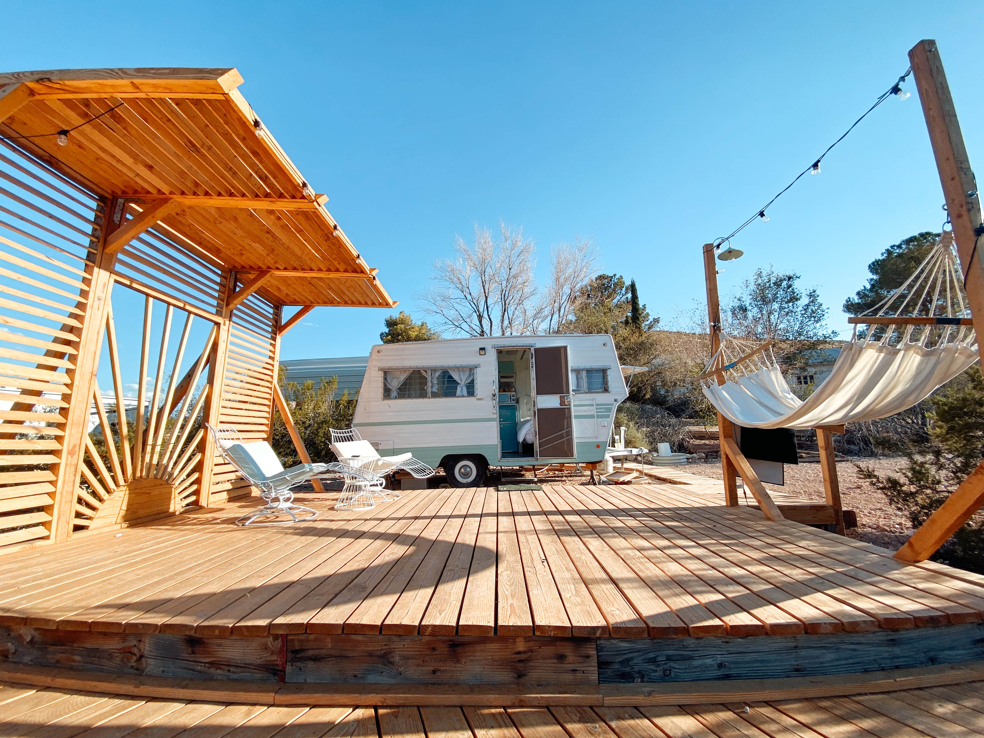 Camper-submitted photo at Retro Camper with Desert Mountain View near Willow Beach, AZ