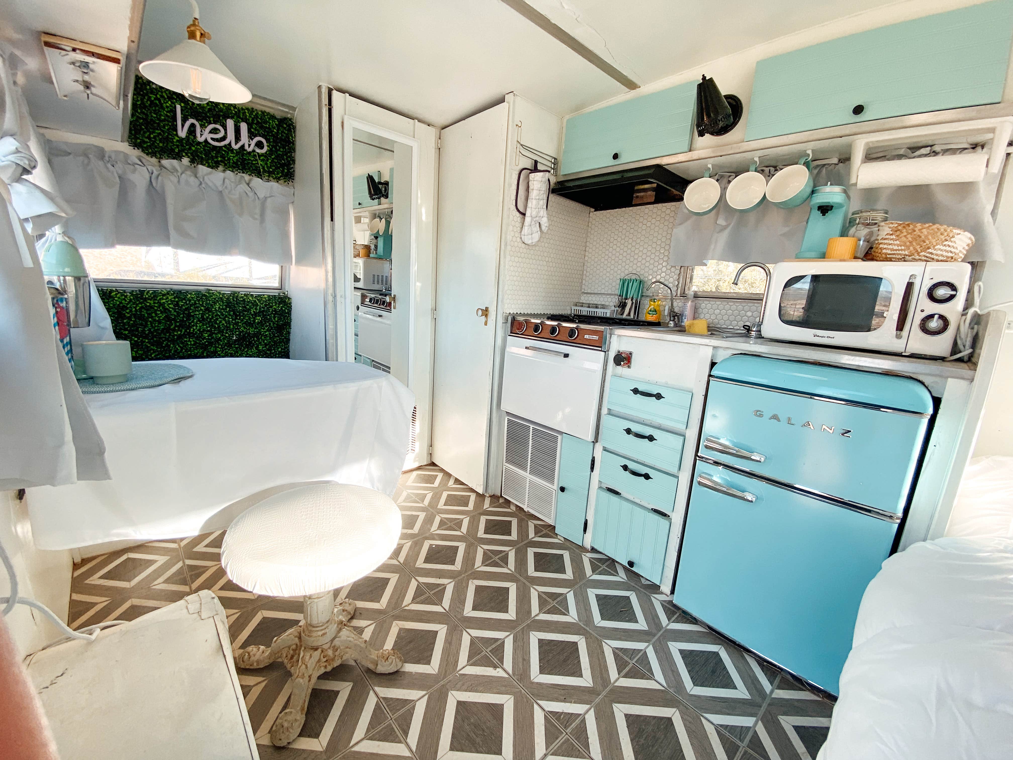 Camper-submitted photo at Retro Camper with Desert Mountain View near Willow Beach, AZ