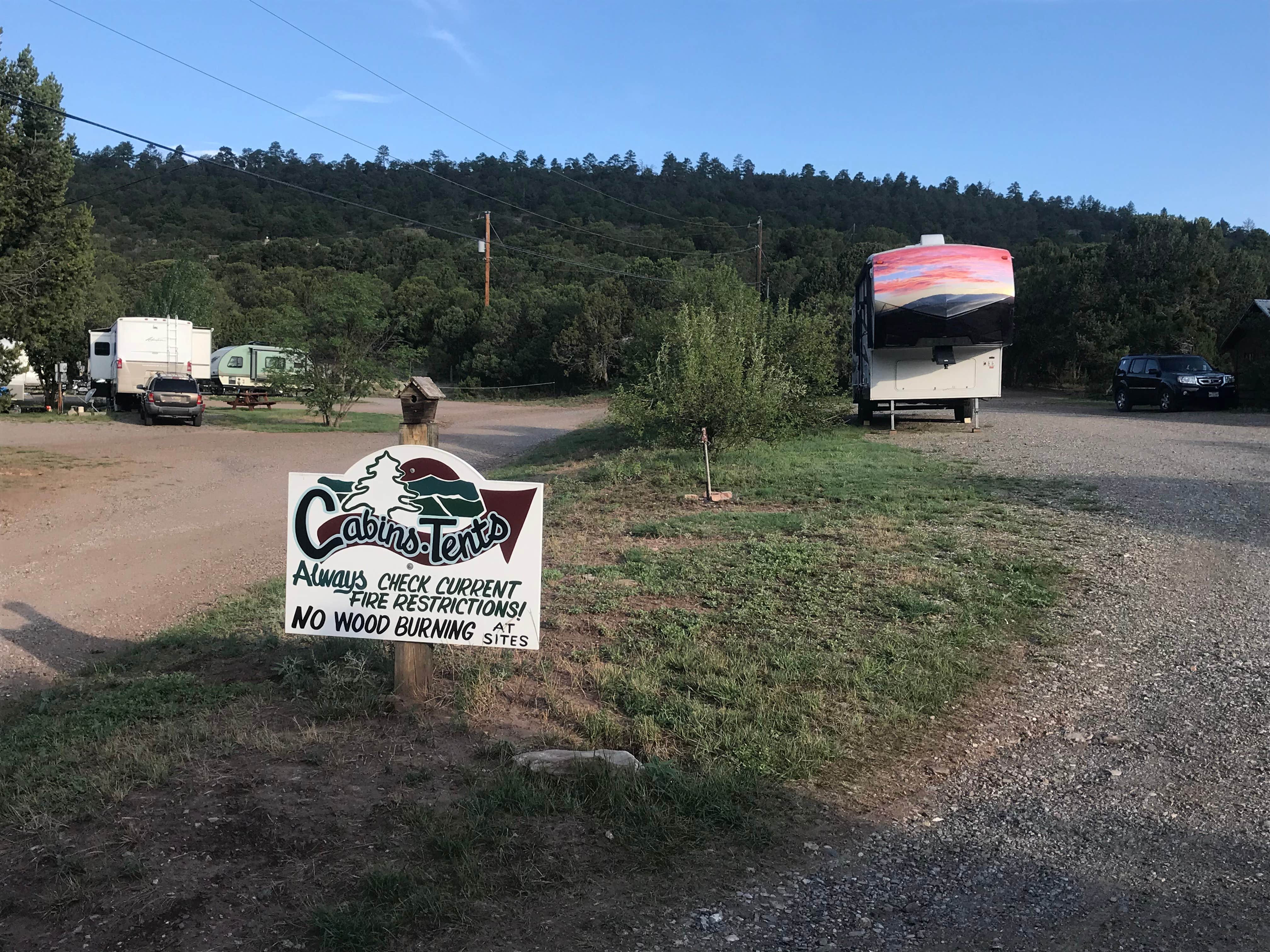 RV’s to the left, tents to the right