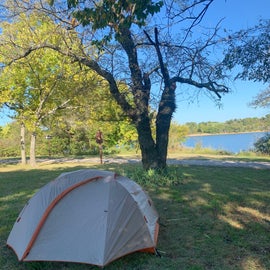could look at the lake from our tent!
