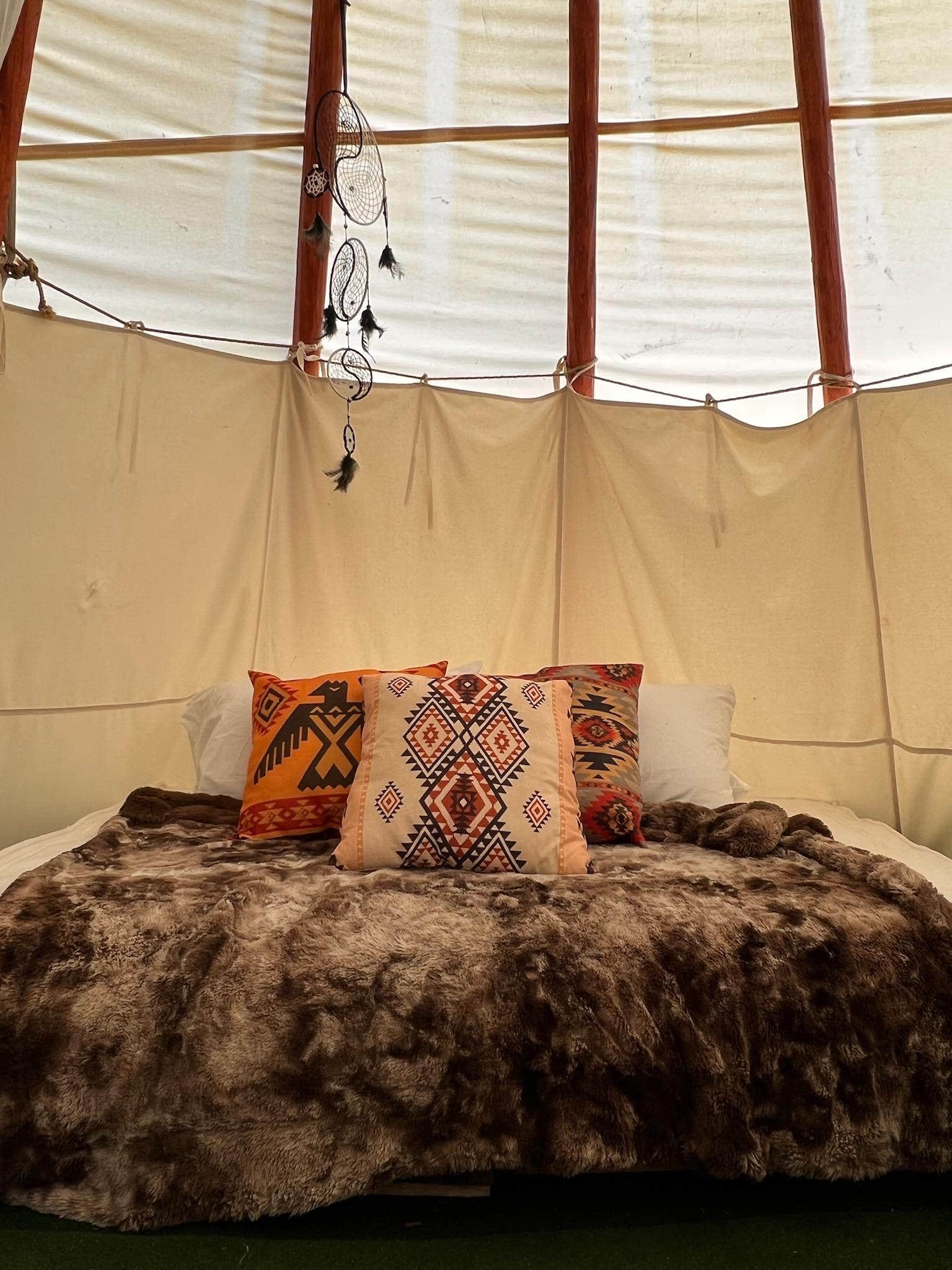 Jodi G.'s photo of glamping accommodations at Bear Creek Tee Pee Retreat near Mount Holly, NC