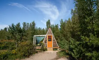 Camping near Great Pond Outdoor Recreation Area: Micro A-Frame Cabin, Alton, Maine