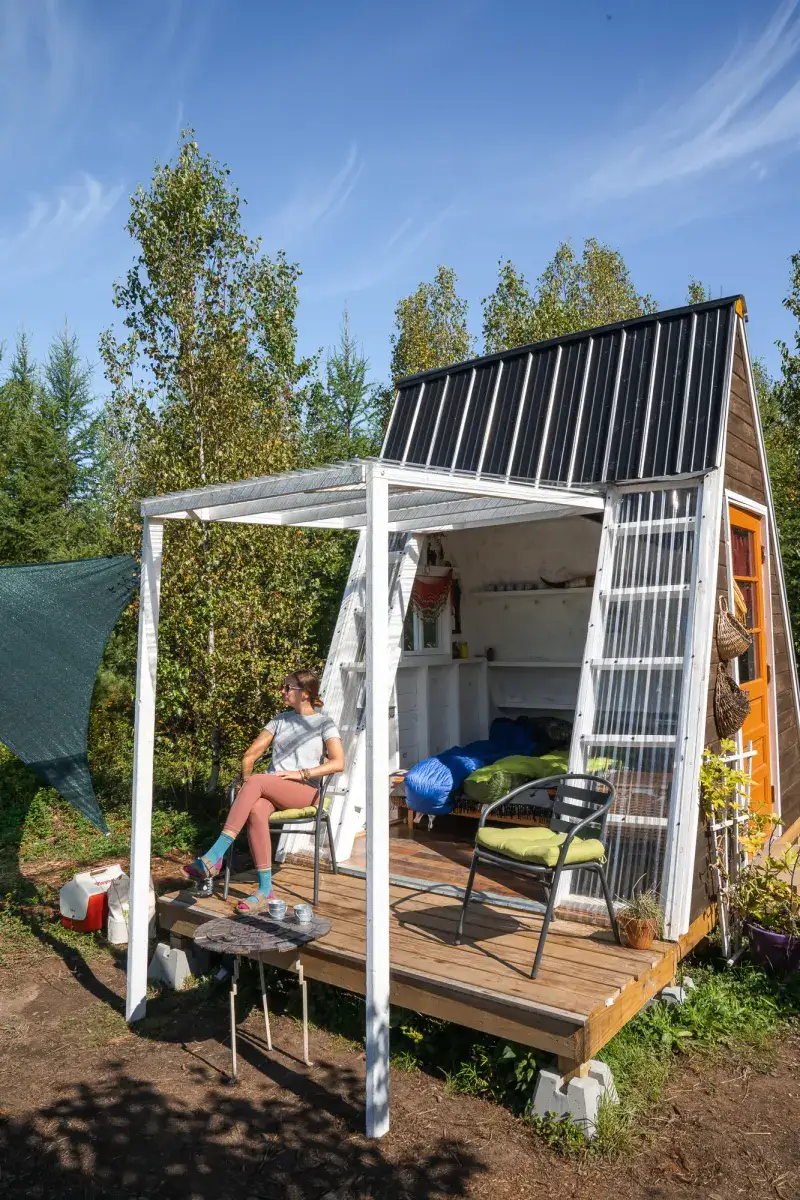 Camper-submitted photo at Micro A-Frame Cabin near Medford, ME