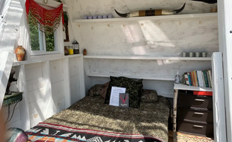 Saraj B.'s photo of glamping accommodations at Micro A-Frame Cabin near Orono, ME