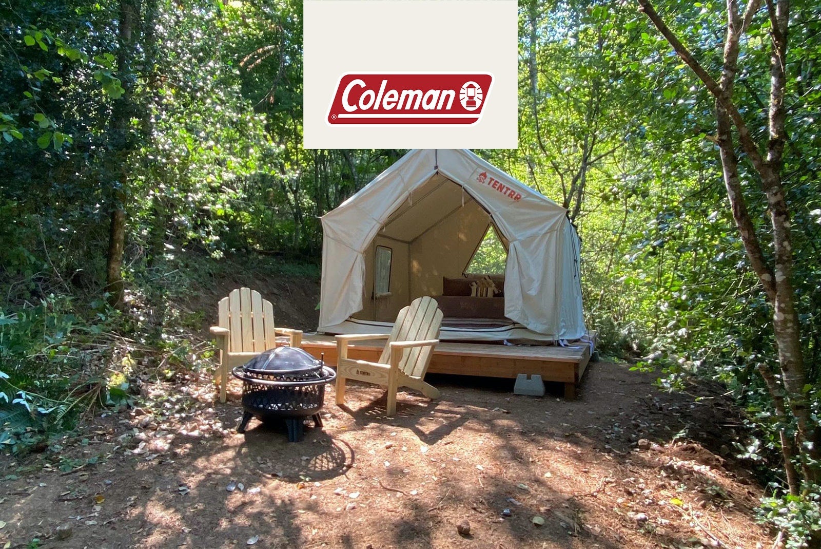 Camper submitted image from Tentrr Signature Site - Babbling Creek "Glamp"site at Cuzicanland - Coleman Cooking Site - 1