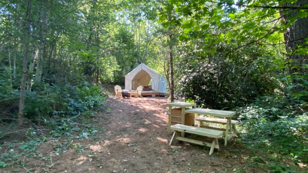 The Dyrt's photo of camping with pets at Tentrr Signature Site - Babbling Creek "Glamp"site at Cuzicanland - Coleman Cooking Site near Sandy, OR