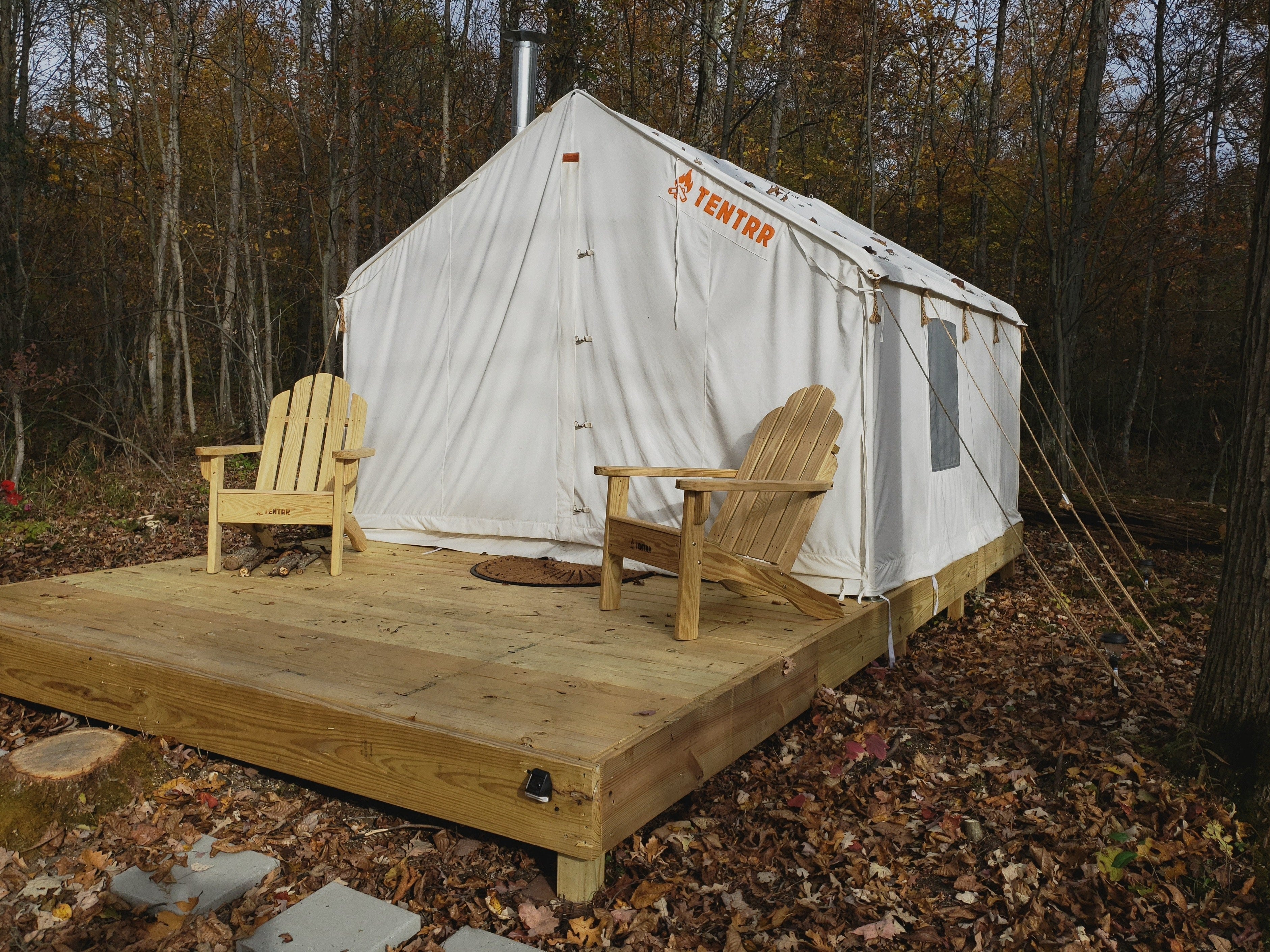 Camper submitted image from Tentrr Signature Site - The Magic Glamp Luxury in the Woods of Upstate NY with Linens, firewood, blankets & much more included. - 2