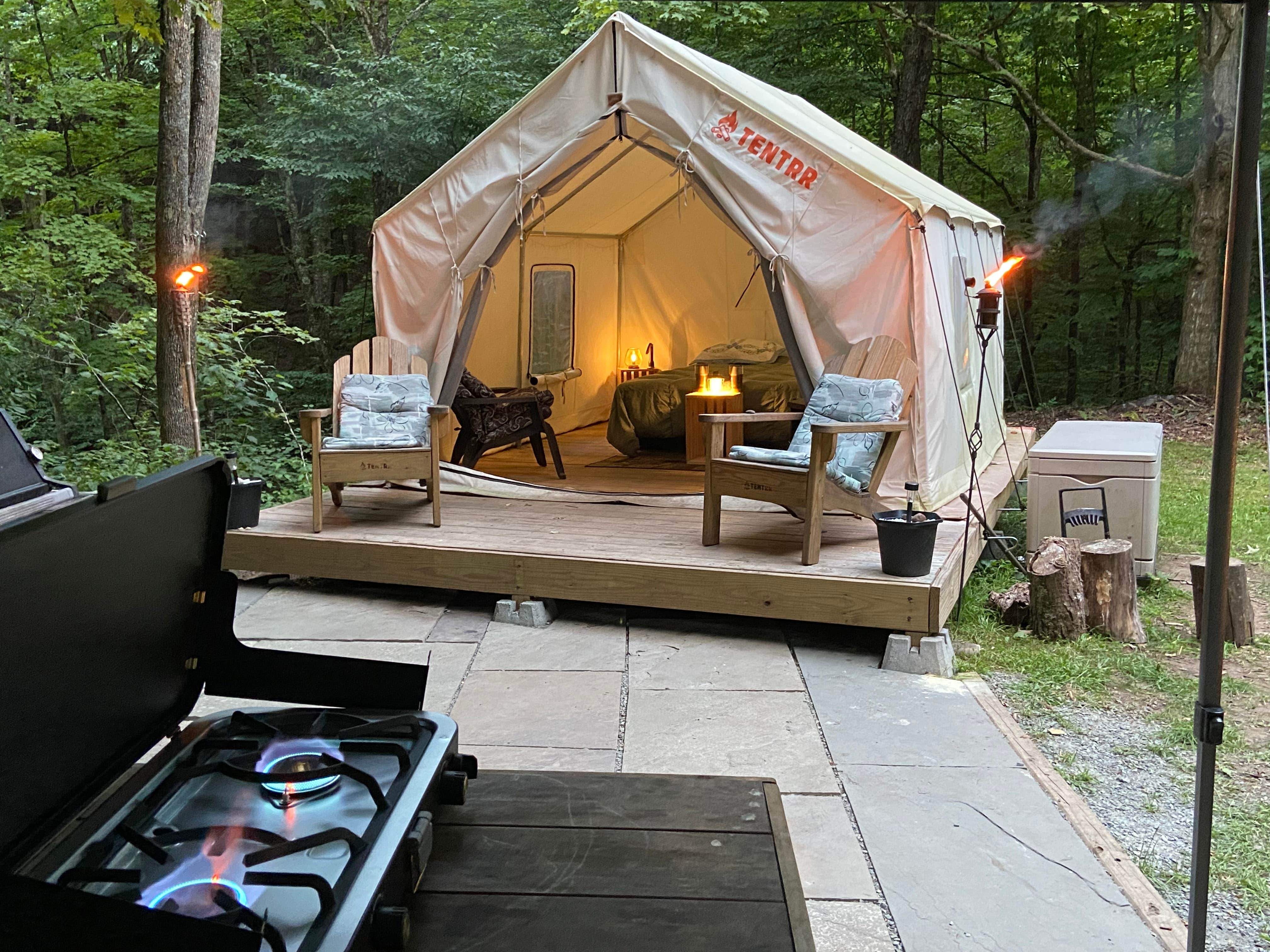 The Dyrt's photo at Tentrr Signature Site - Paradise Falls - Coleman Outfitted Site near Long Eddy, NY