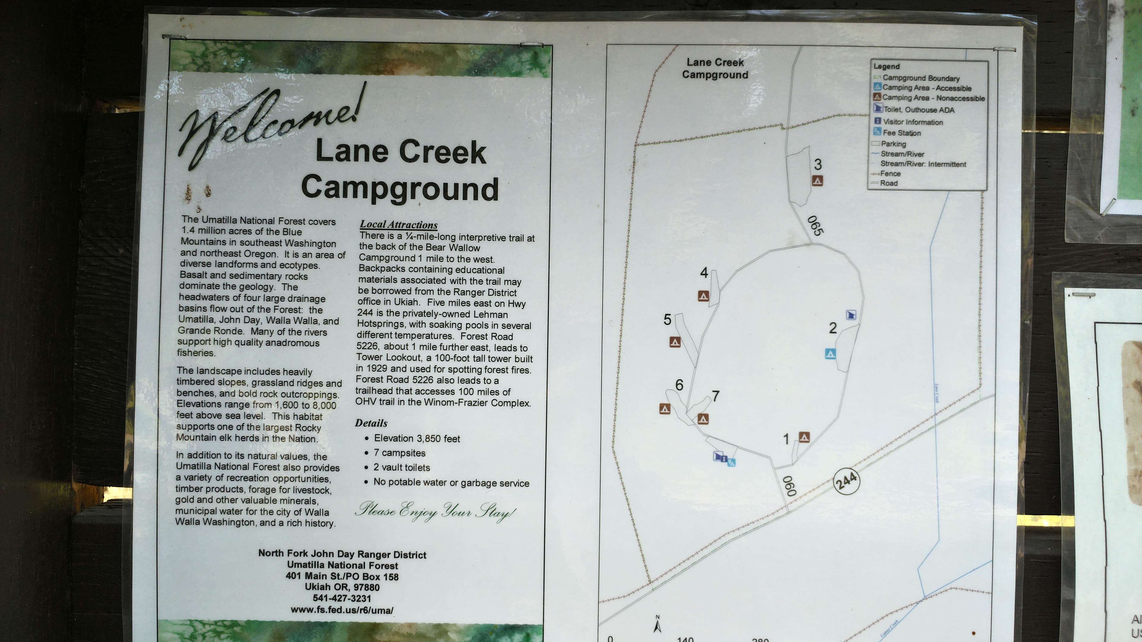 Camper-submitted photo at Lane Creek near Ukiah, OR