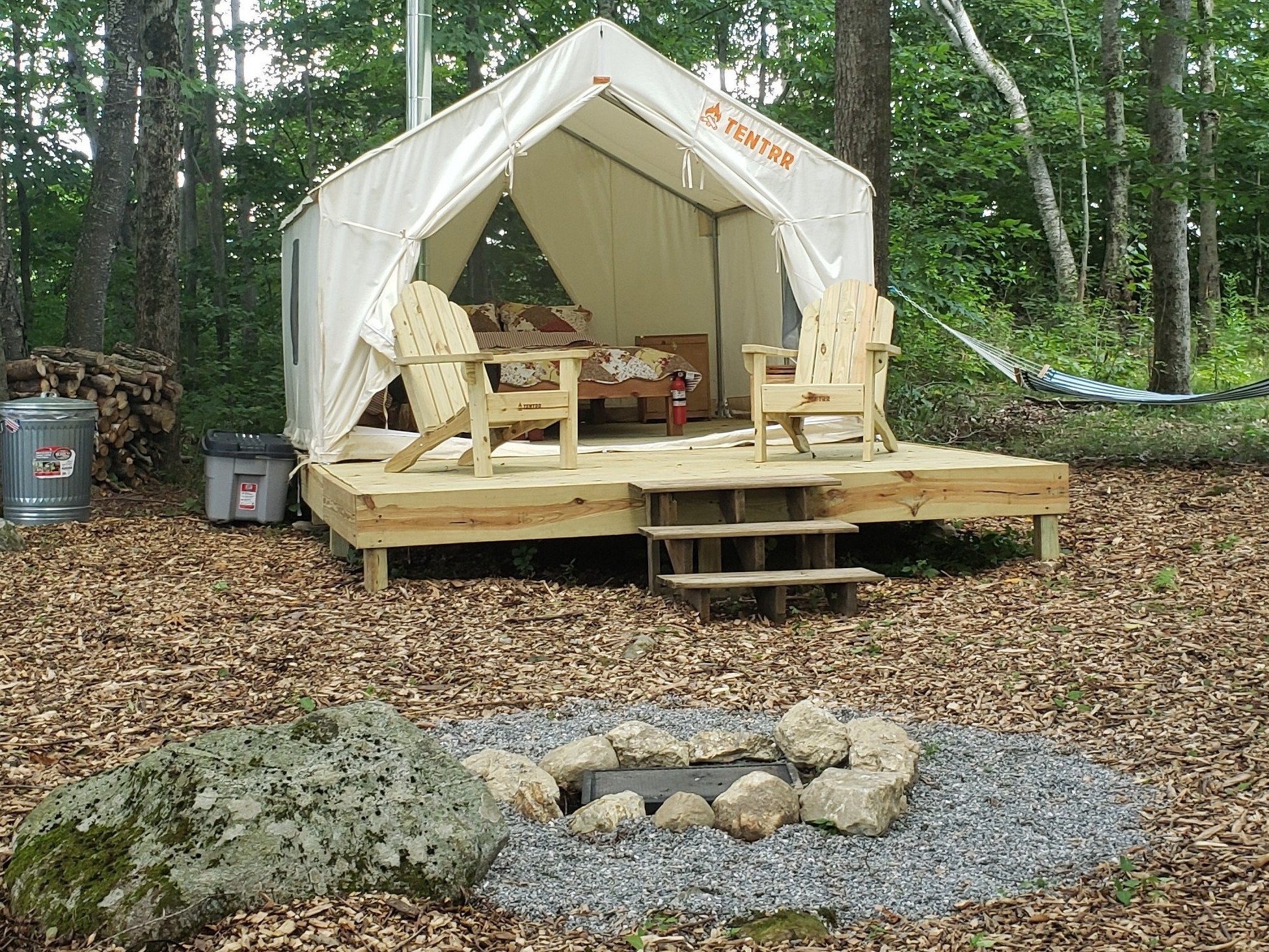 Camper submitted image from Tentrr Signature Site - Meadow Ridge Farm Woods - 1
