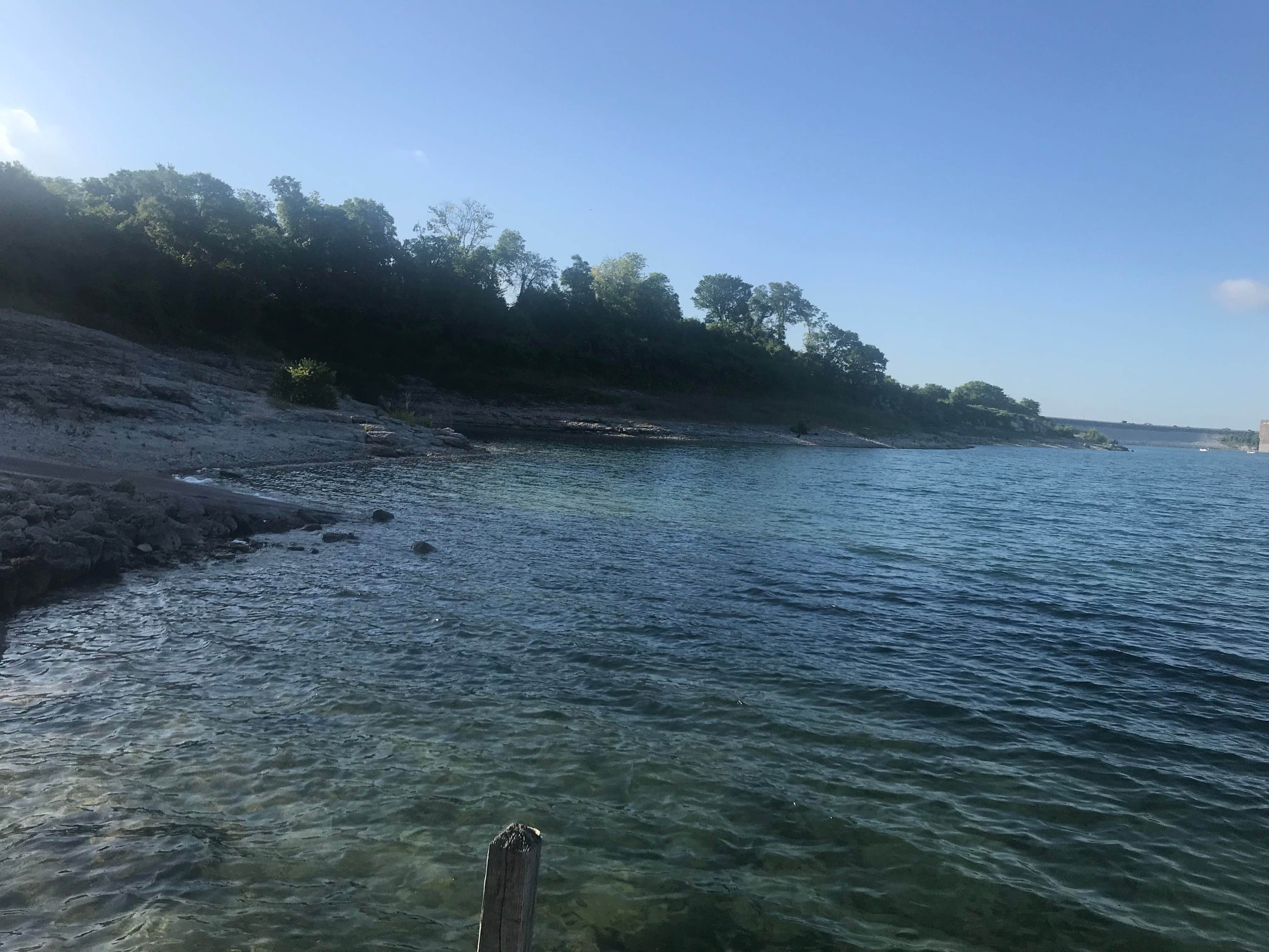 Walk along lake shore from the boat launch