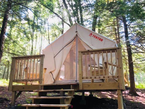 The Dyrt's photo at Tentrr Signature Site - Come As You Are at the Tentrr Catskill Retreat - Stream View - Single Camp with Queen Bunk Bed near Monticello, NY