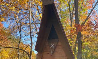 Camping near Canoe River Campground: Rustic A-frame by the Water, Woonsocket, Massachusetts