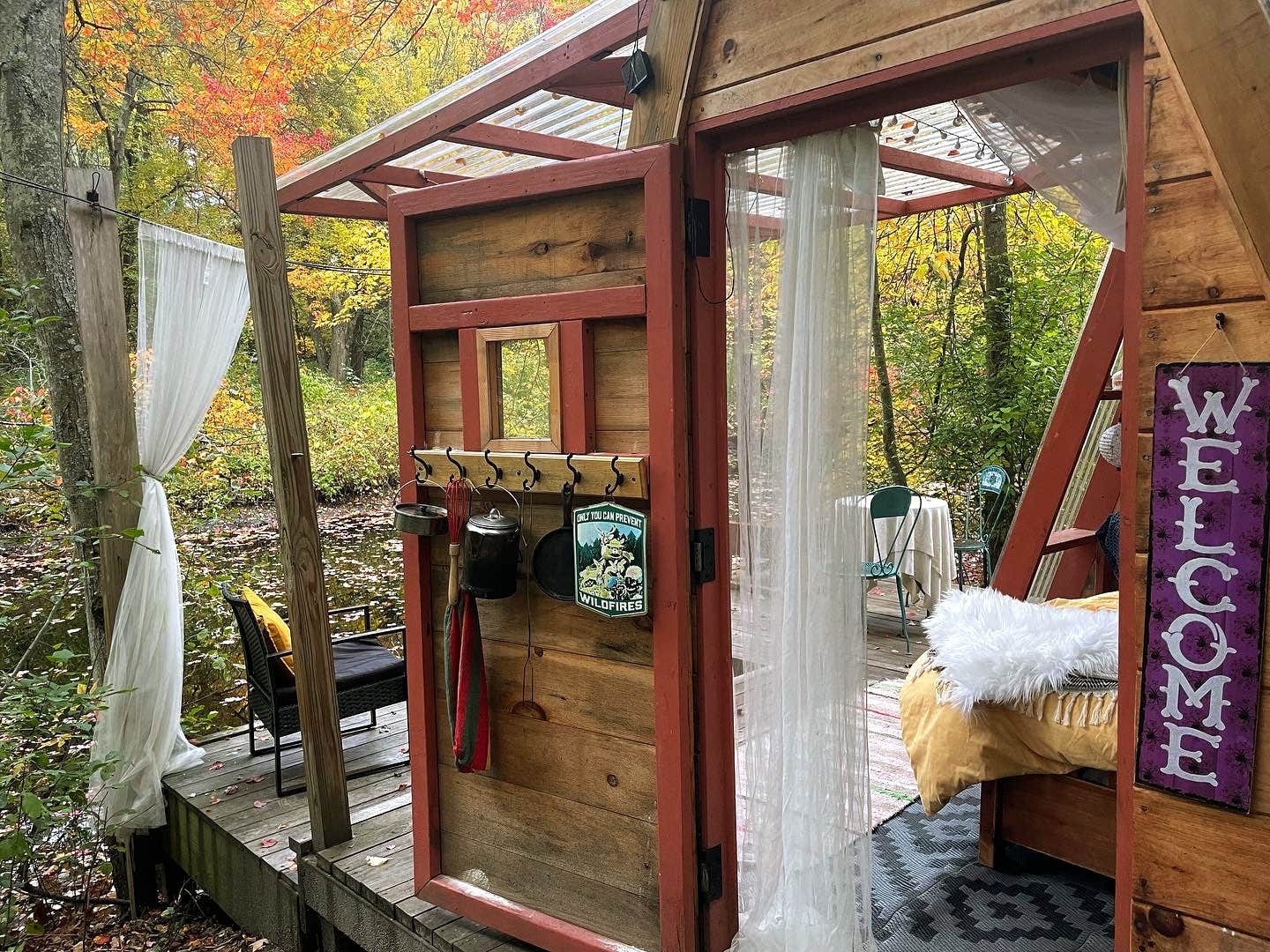 Justine C.'s photo of a cabin at Rustic A-frame by the Water near Worcester, MA