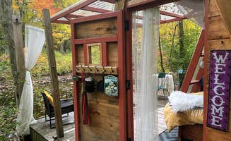 Justine C.'s photo of a cabin at Rustic A-frame by the Water near Brookfield, MA