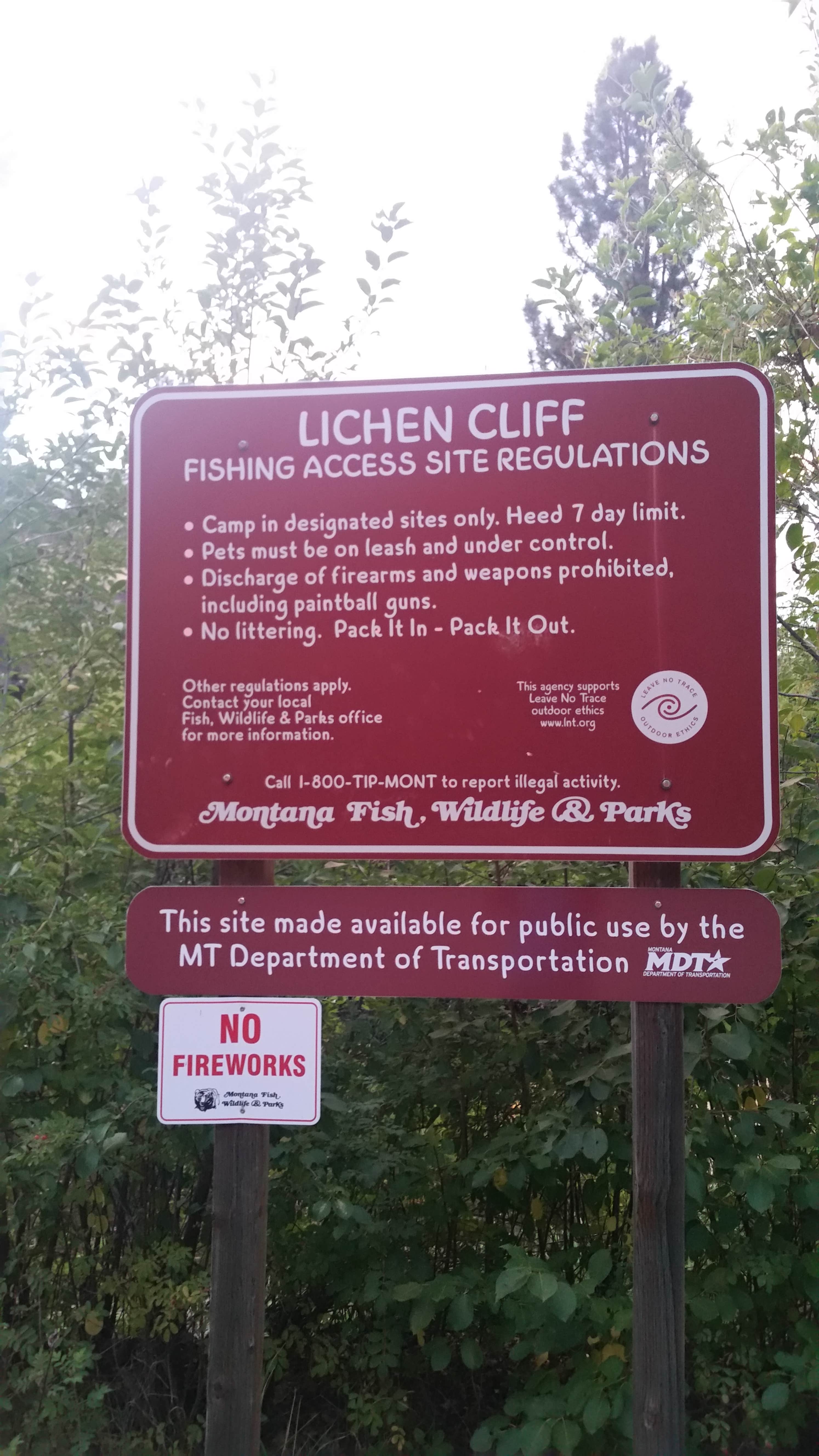 Camper-submitted photo at Lichen Cliff near Wolf Creek, MT