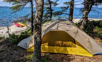 Shari  G.'s photo of tent camping at Shivers Island — Settlement Quarry Preserve near Unity, ME