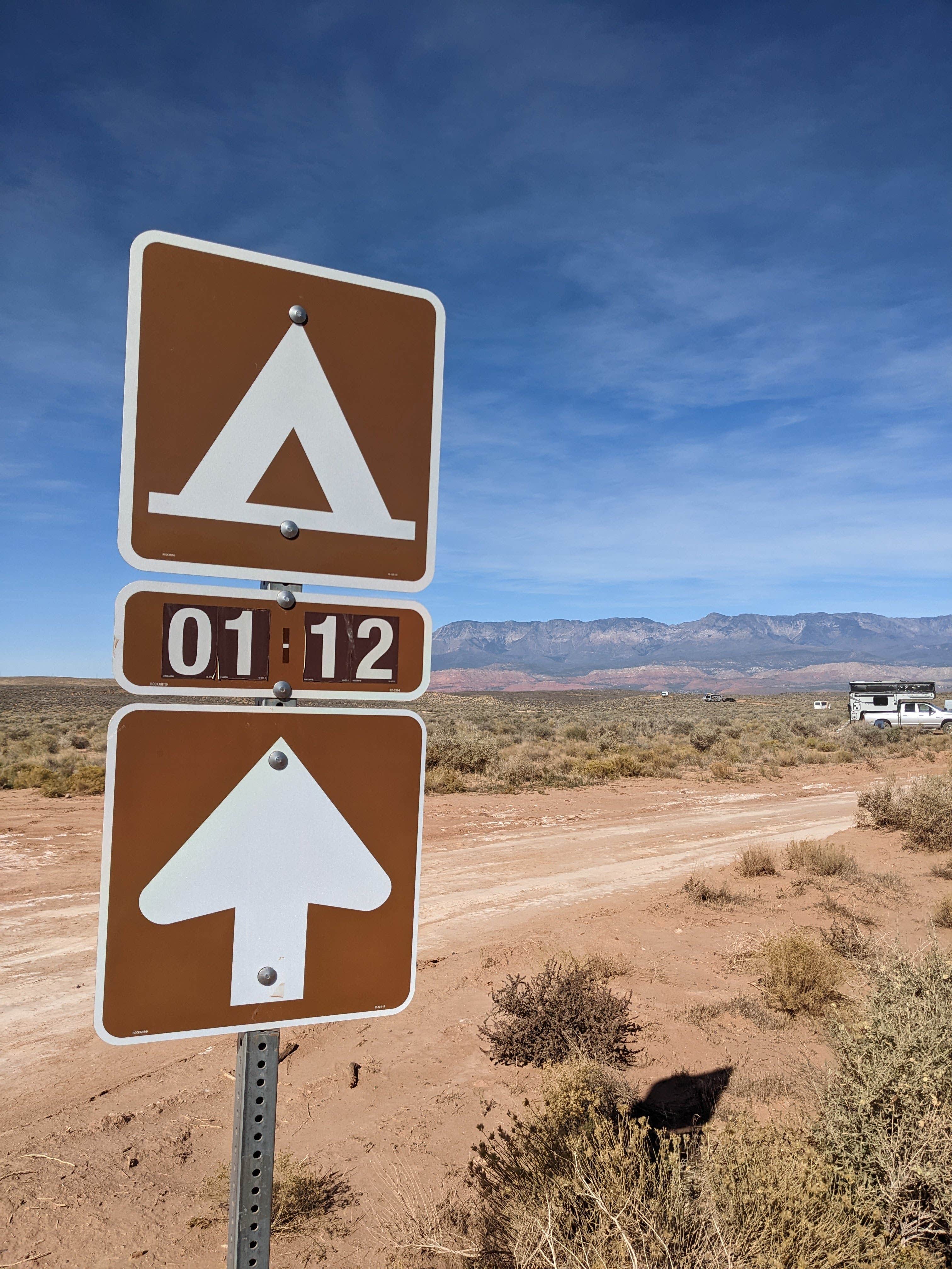 Hurricane Cliffs BLM dispersed 112 spur Camping Virgin, UT