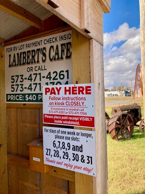 Camper-submitted photo at Lambert's Cafe RV Park near Springfield, MO