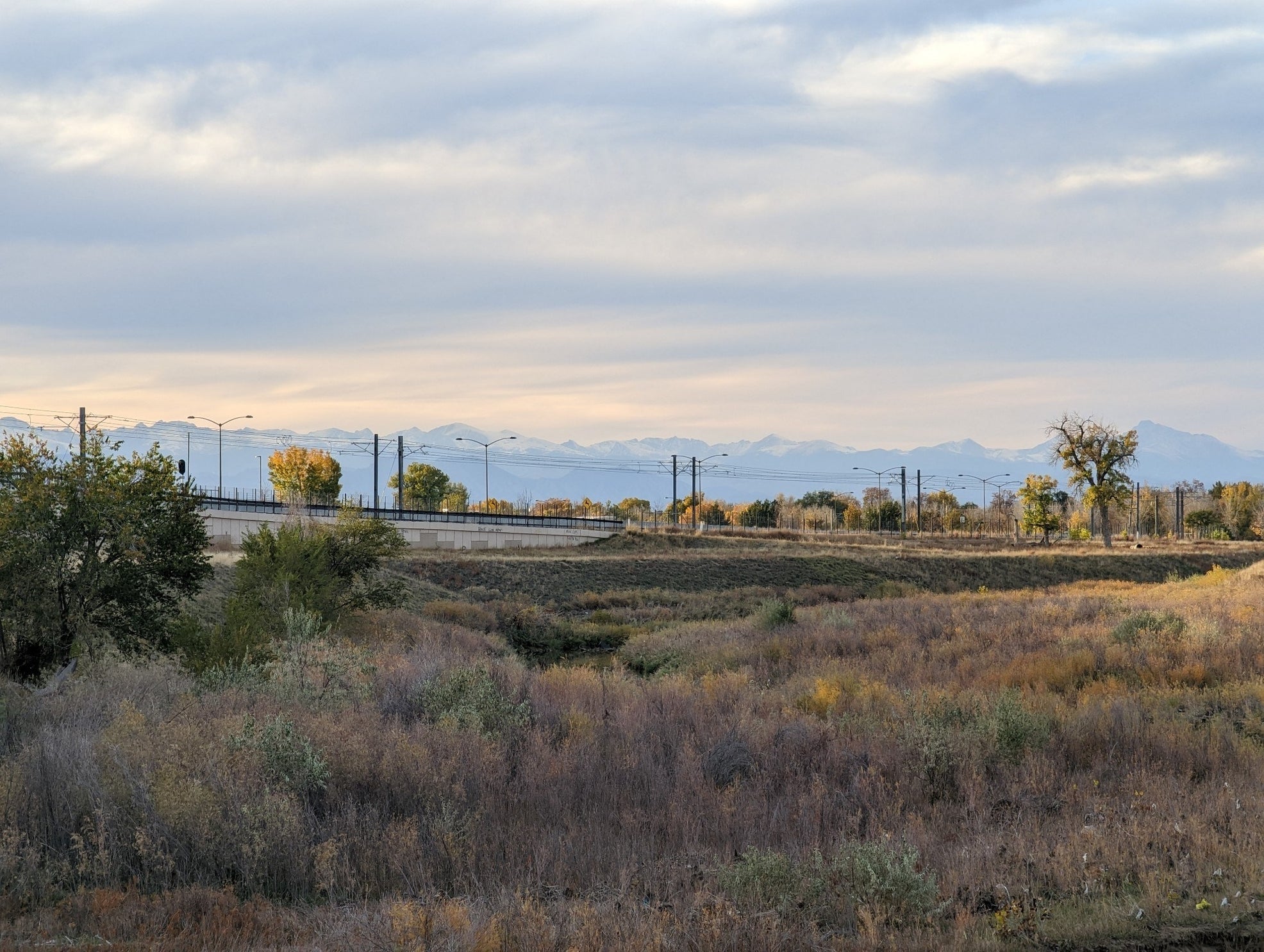 View of the Rocky Mountain Ranges from Denver Meadows RV Park