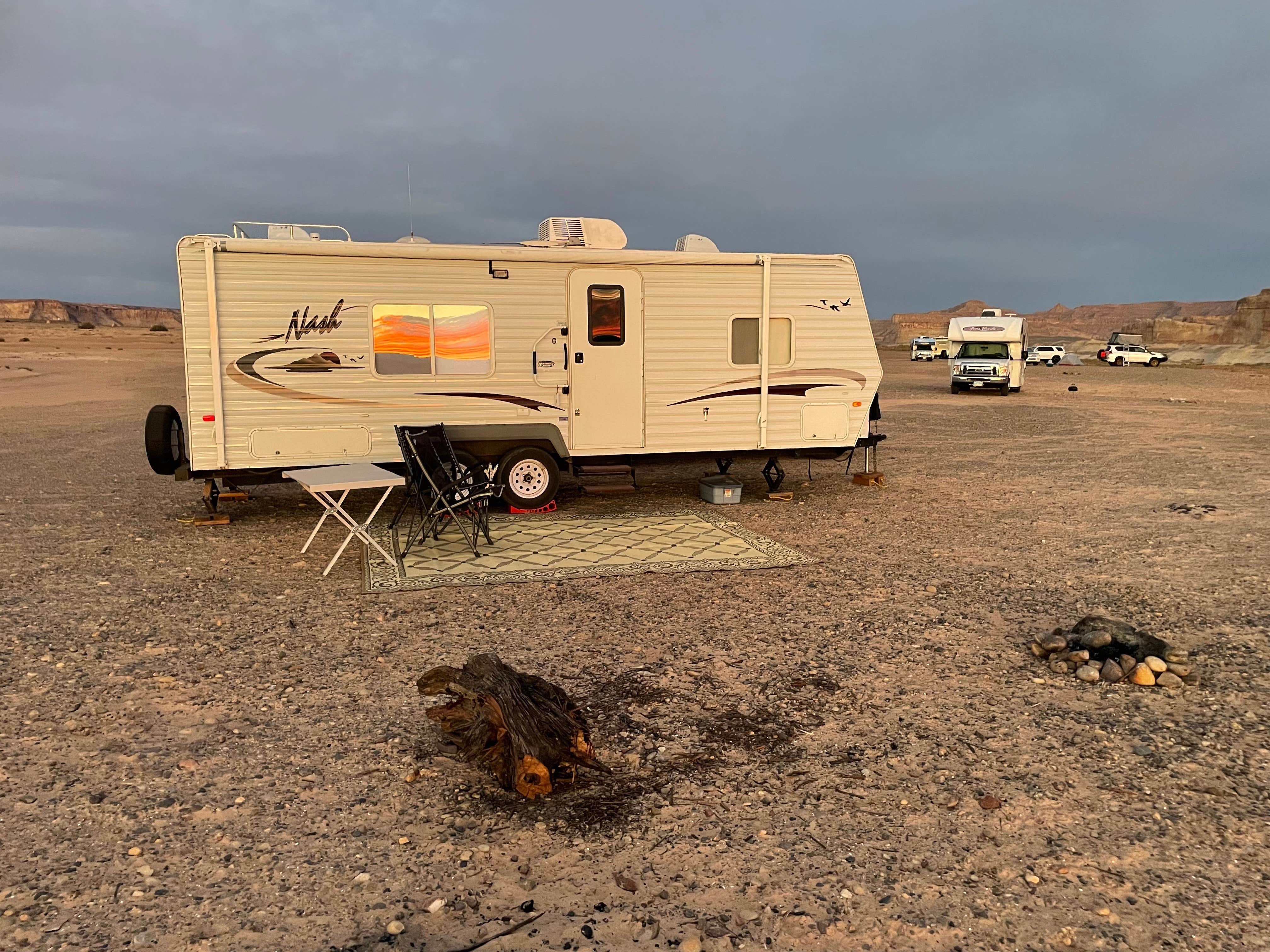 Kelly H.'s photo of rv camping at Lone Rock Beach Primitive Camping Area — Glen Canyon National Recreation Area near Big Water, UT