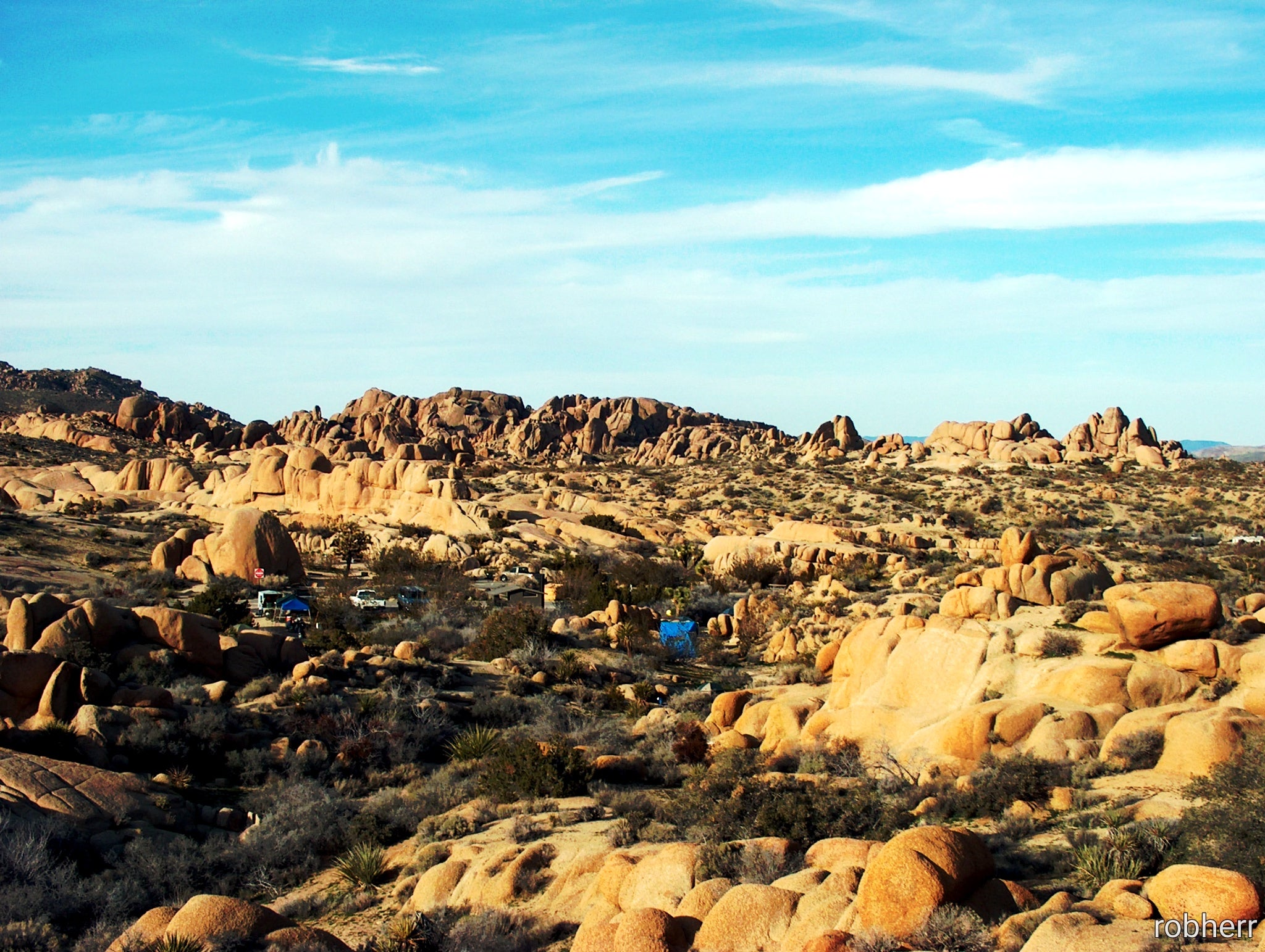 Campsites are nestled among the rocks