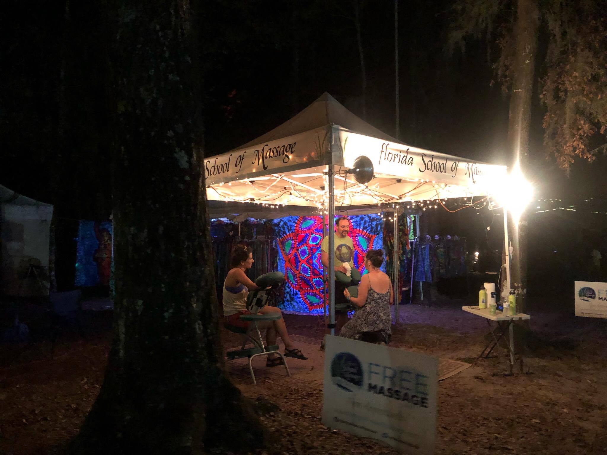 Amazing people come out to vend, like the florida school of massage. They and the spirit of suwannee make for an excellent and relaxing trip :)