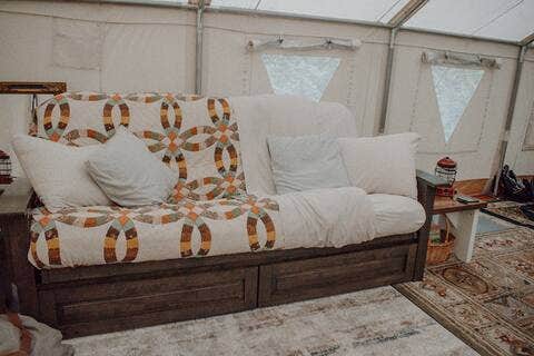 Andrea H.'s photo of glamping accommodations at Chuckanut Hills Farm Glamping & Camp near Arlington, WA